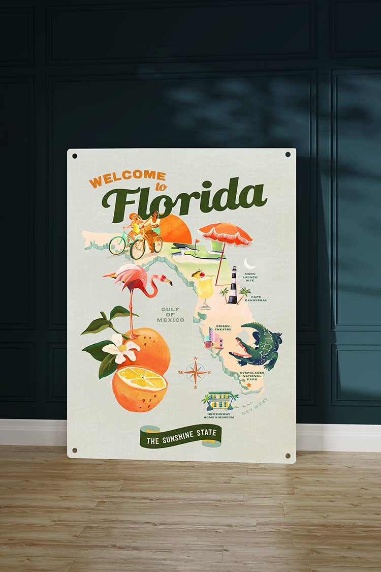 Florida U.S Adventure Road Trip Design: Aluminum Sign