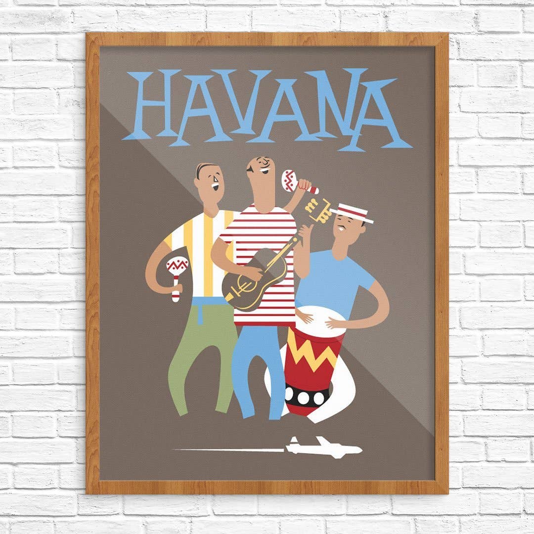 11'' x 14'' Havana Cuba Musicians Travel Print