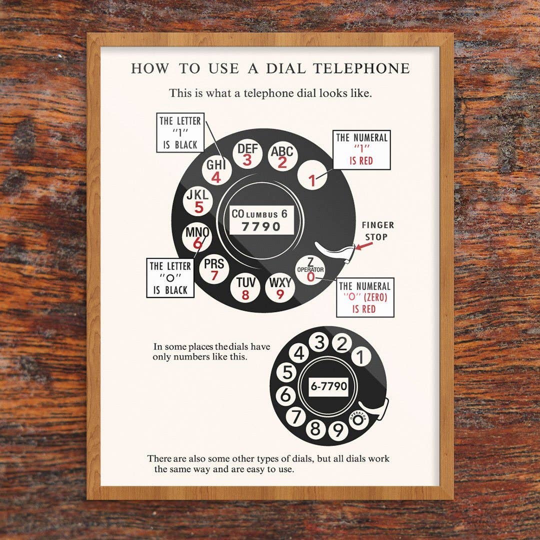 11'' x 14'' How To Use A Dial Telephone Print