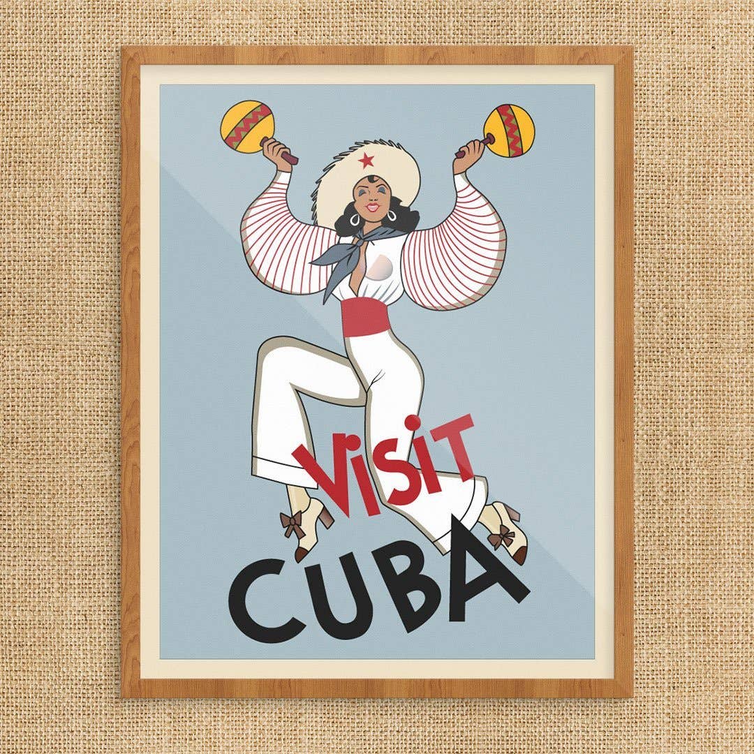 11'' x 14'' Visit Cuba Dancer Travel Print