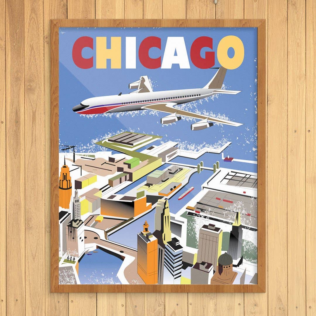 11'' x 14'' Chicago River by Air Print