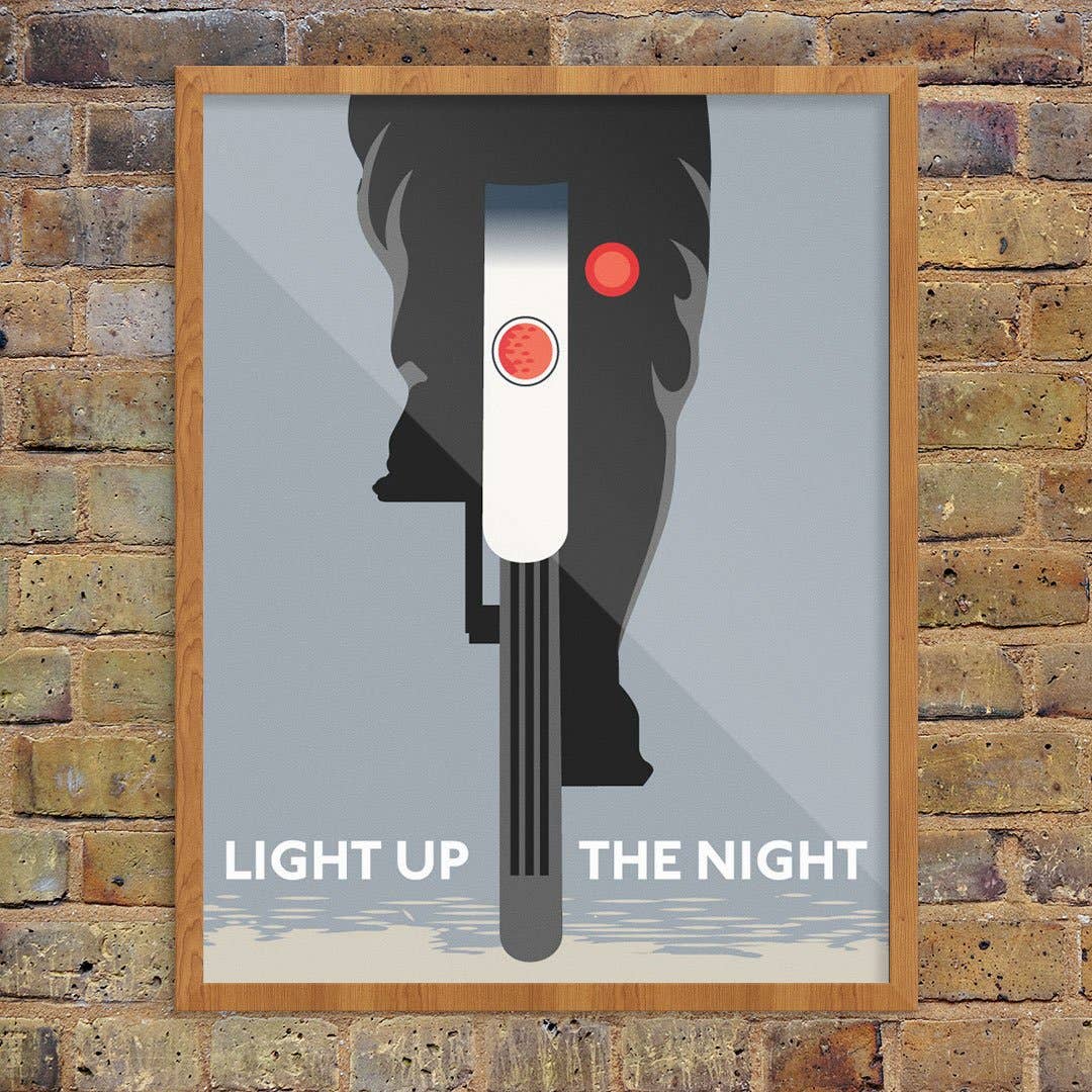 11'' x 14'' Light Up The Night Biker Print