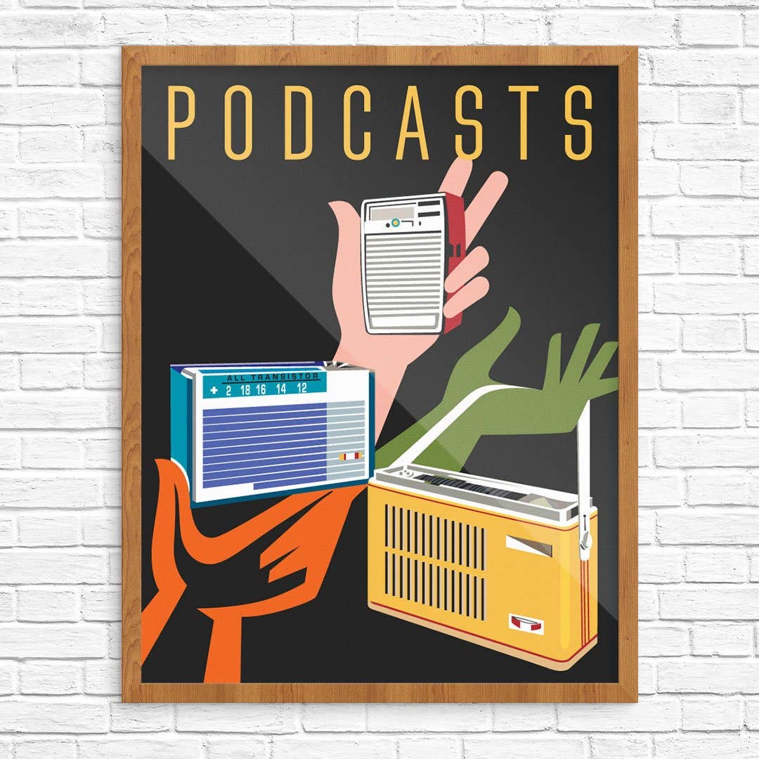 11'' x 14'' Podcasts Transistor Radios Print