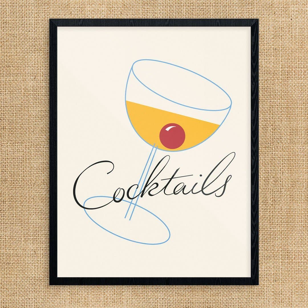11'' x 14'' Vintage Manhattan Cocktails Print