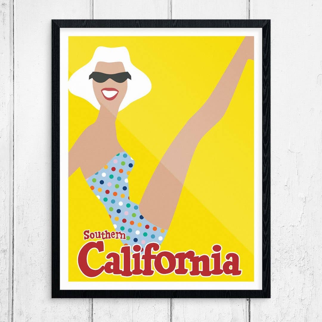 11'' x 14'' Southern California Sunbather Travel Print