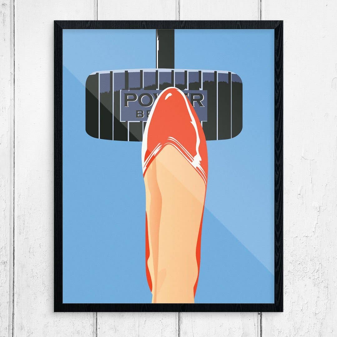 11'' x 14'' Woman Hitting the Power Brakes Print