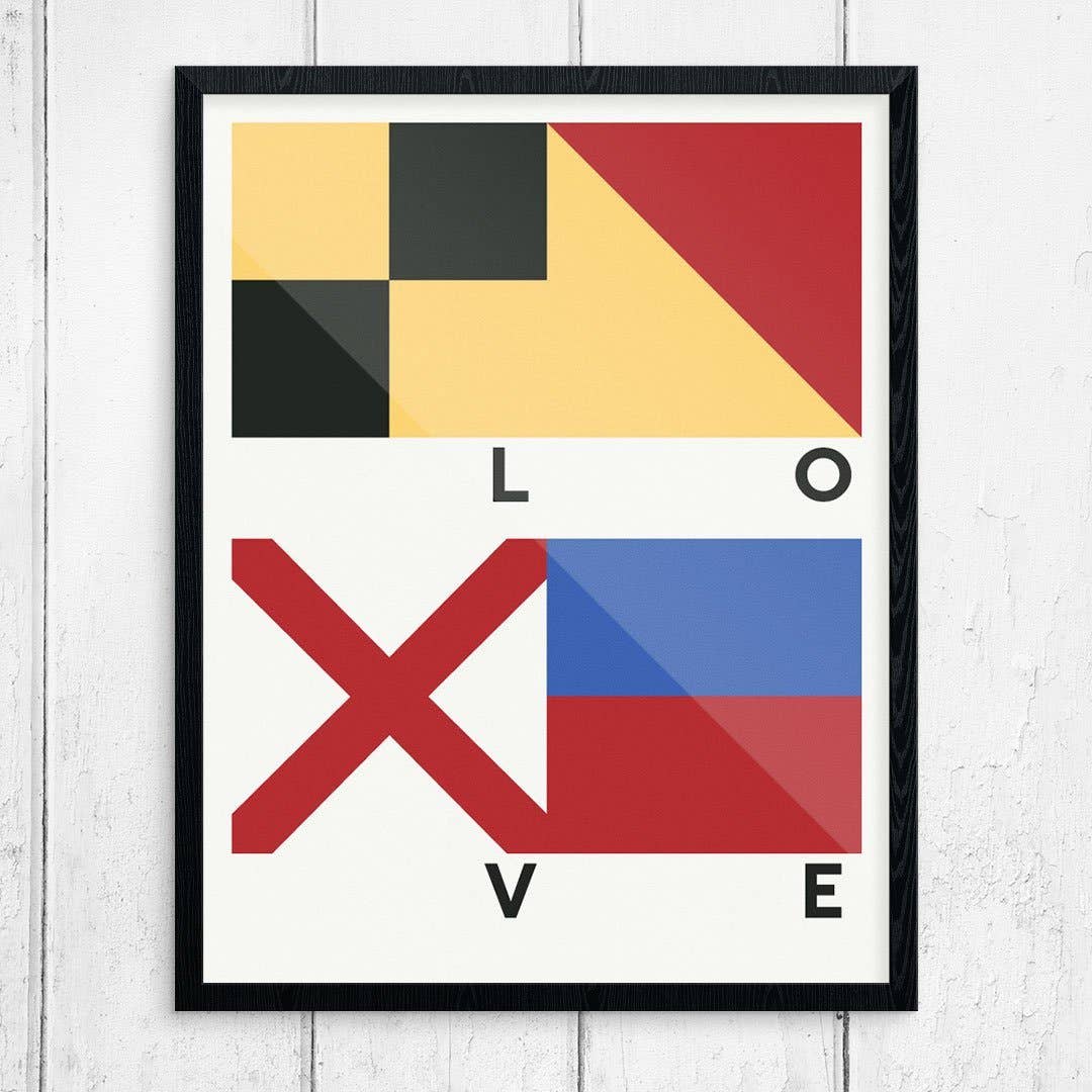 11'' x 14'' LOVE Code Flag Print