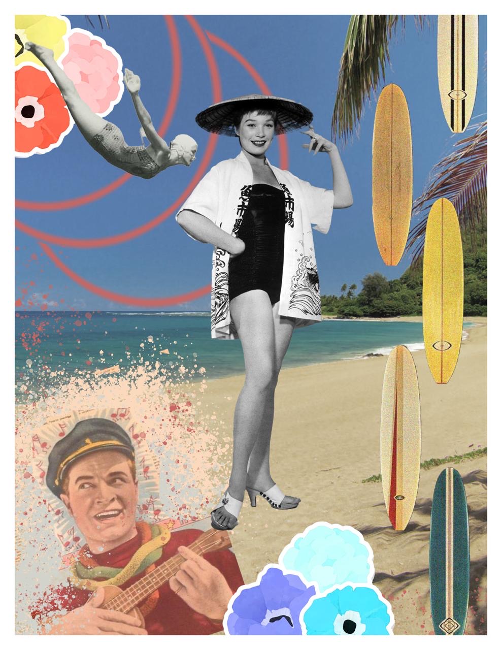 Surf tables Vintage Art Print