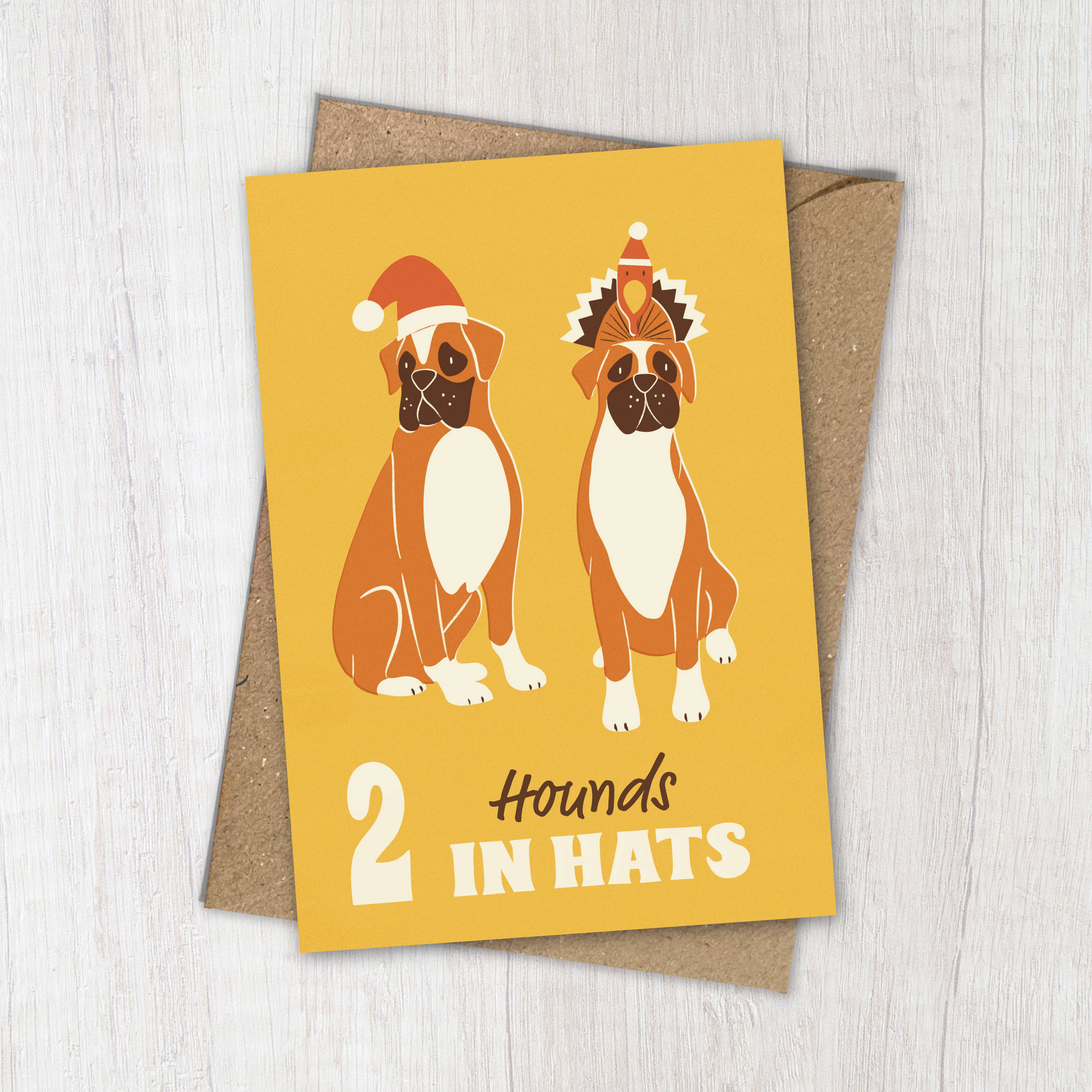 Boxer | Fun & Retro Dog Recycled Christmas Card