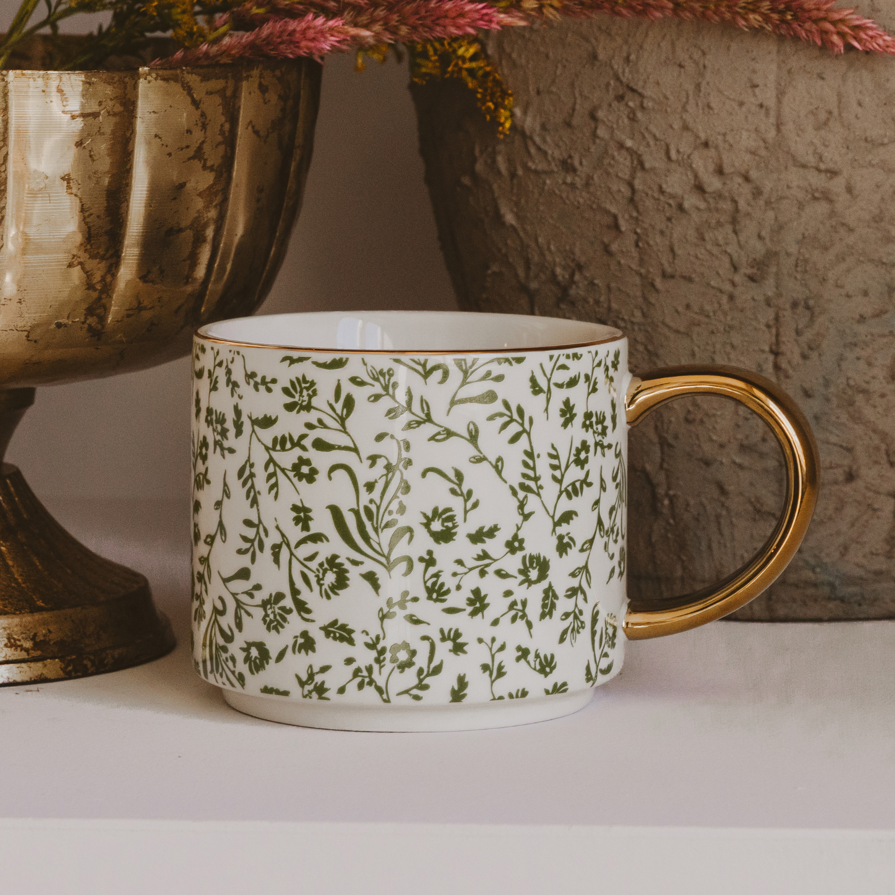 *NEW* Green Floral Coffee Mug - Home Decor & Gifts