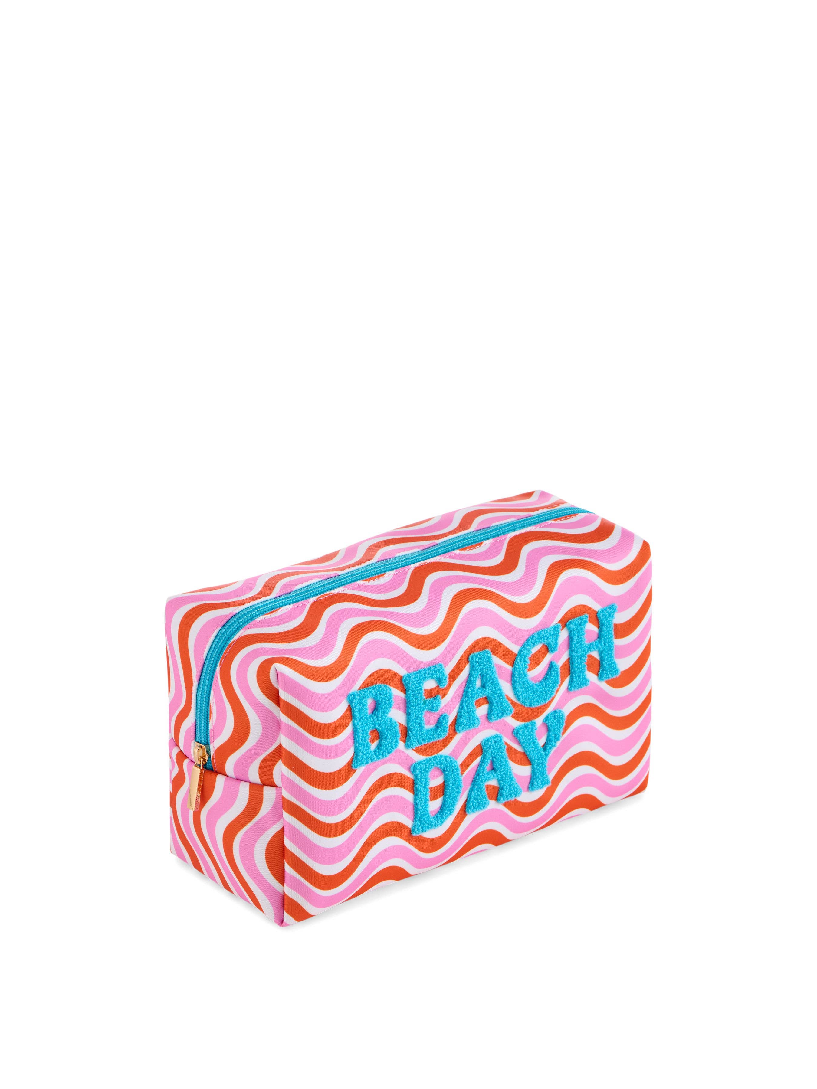 "BEACH DAY" LARGE ZIP POUCH,MULTI