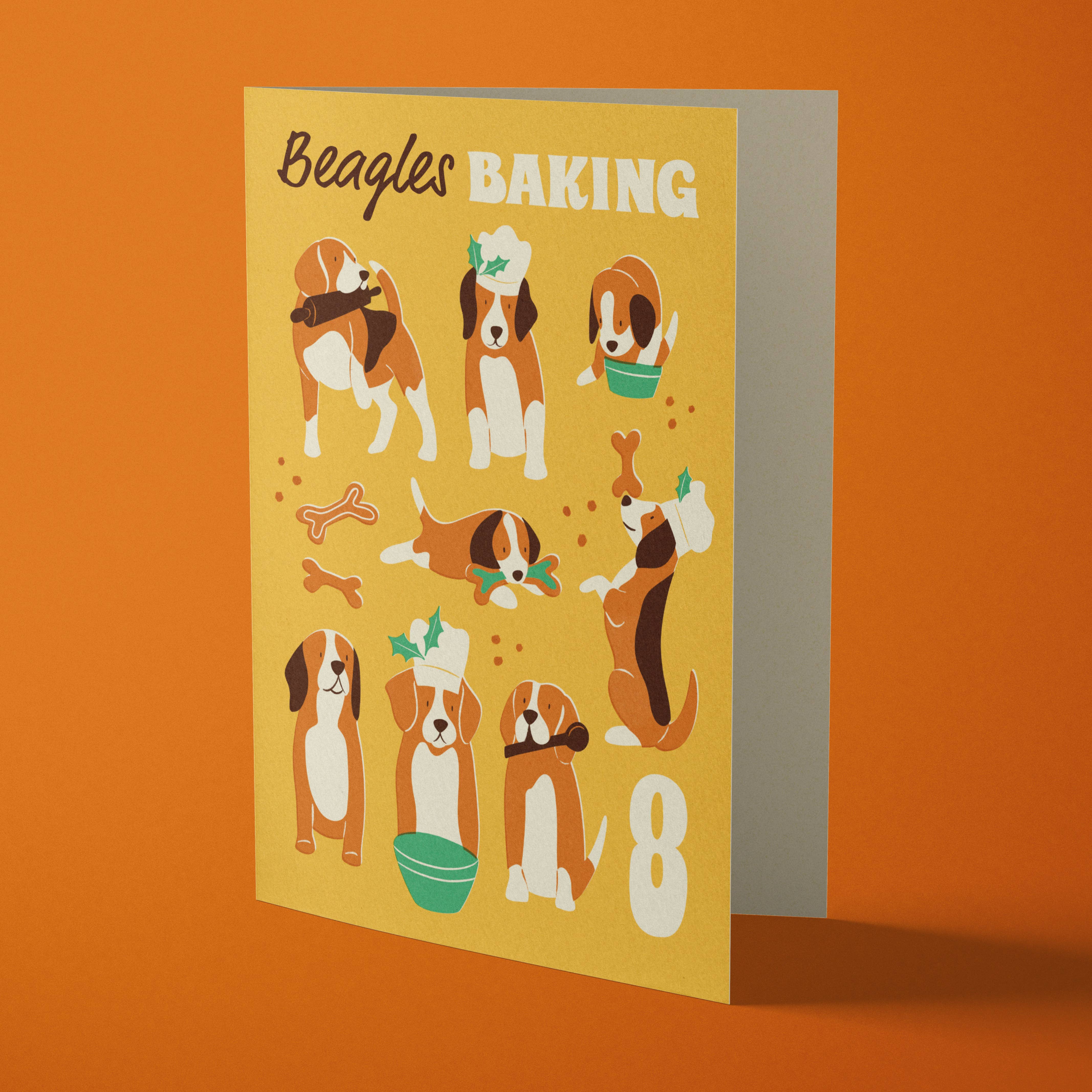 Beagle | Fun & Retro Dog Recycled Christmas Card