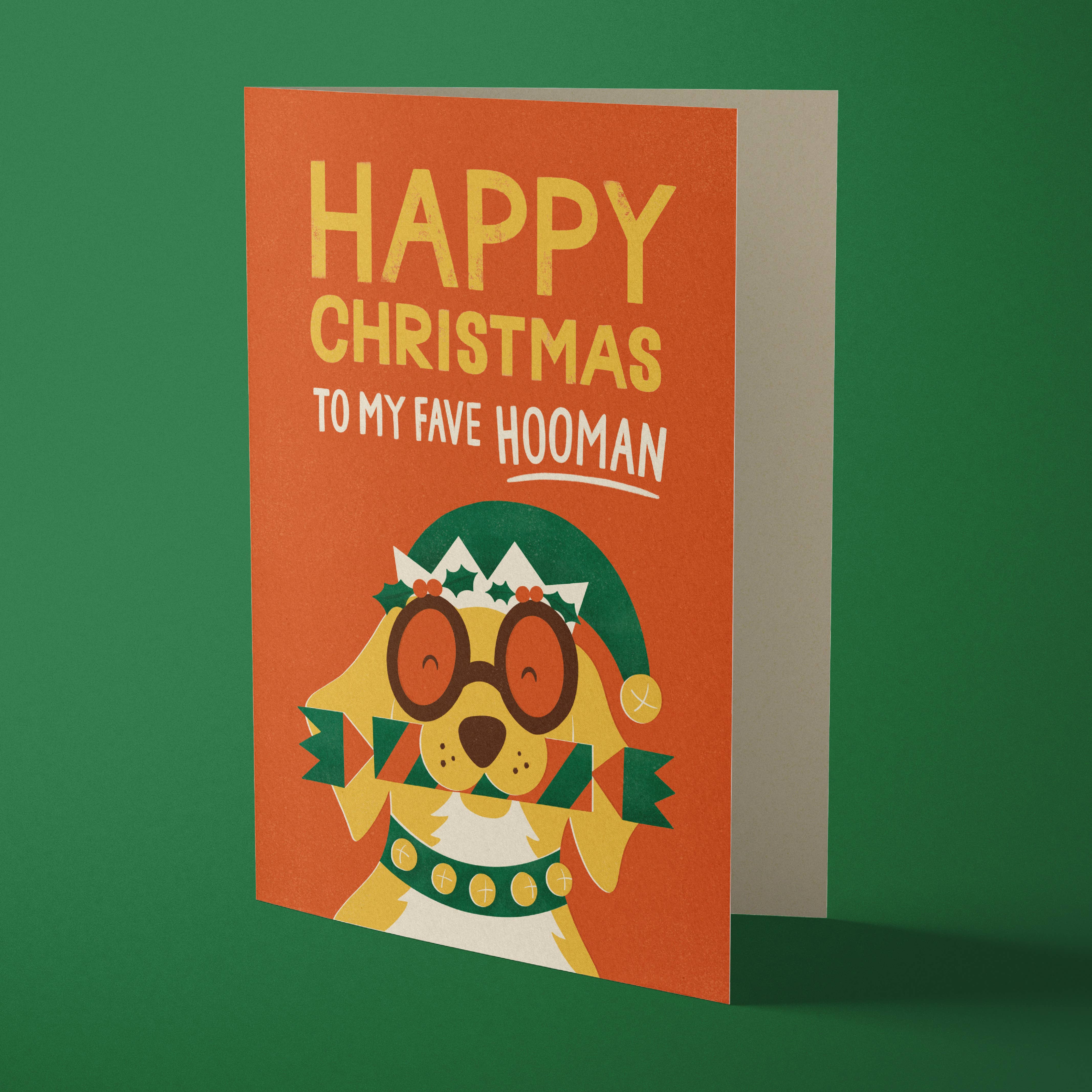 To My Fave Hooman | Fun & Retro Dog Christmas Card
