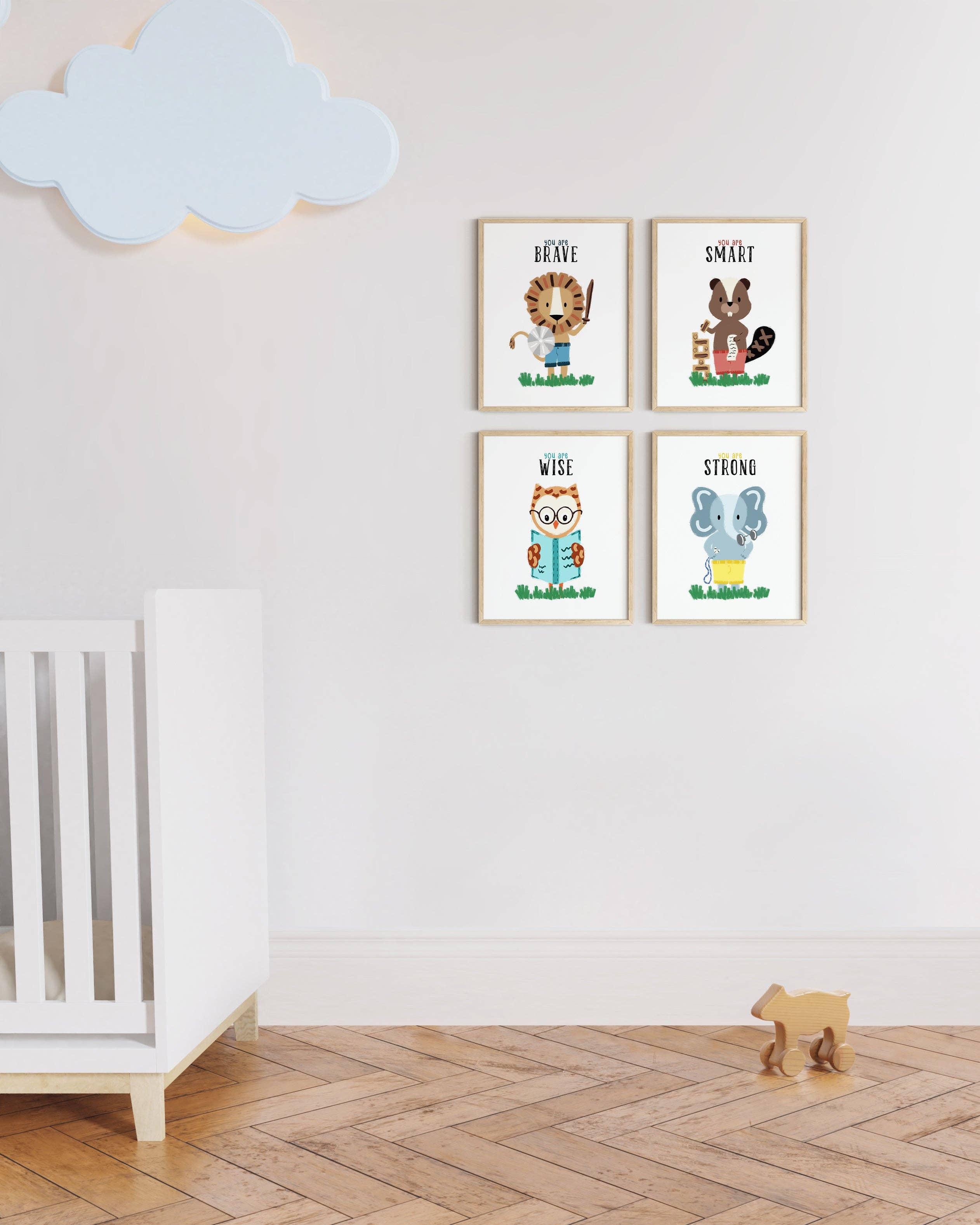 Animal Motivational Kids Wall Art Set