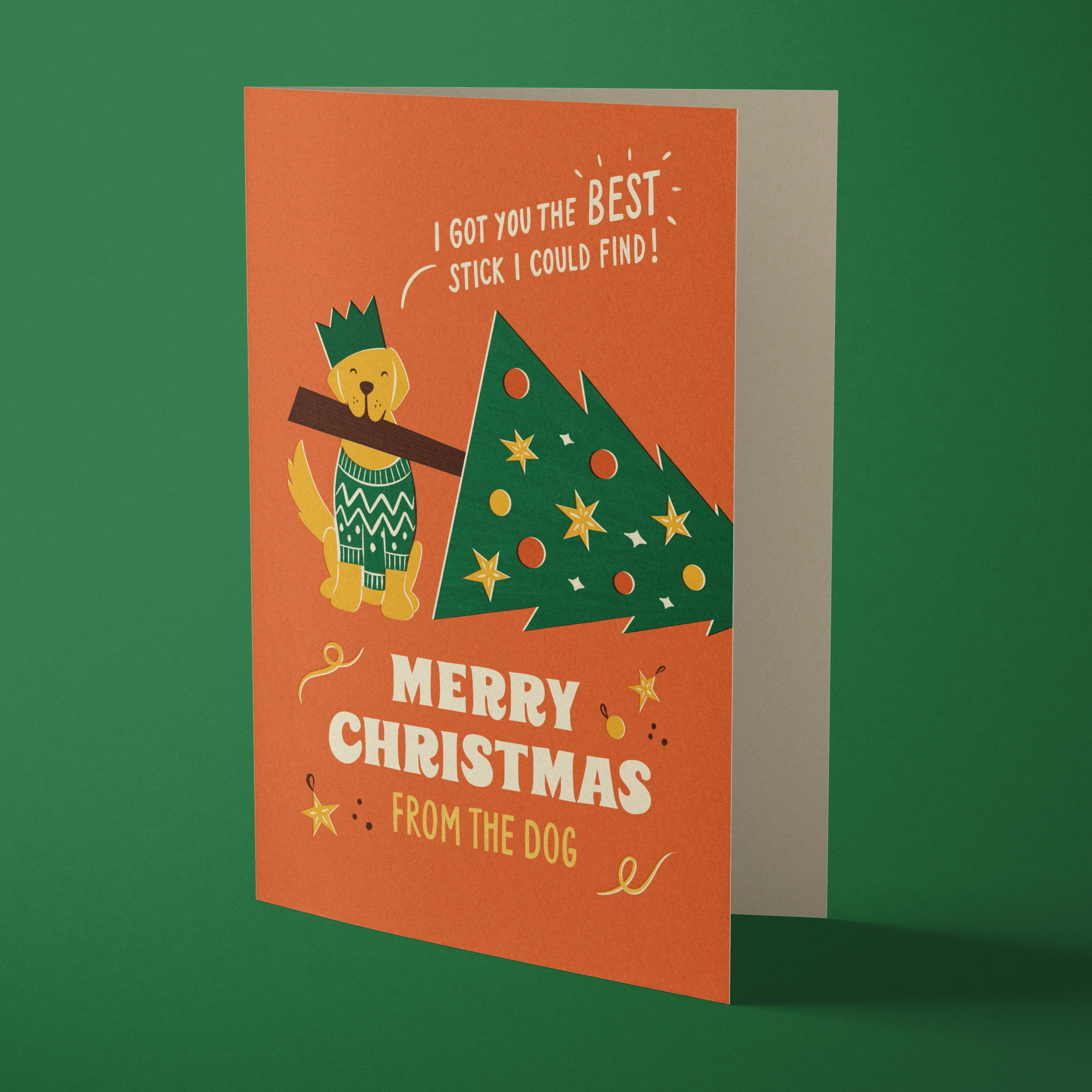 From the Dog | Funny, Retro Recycled Christmas Card