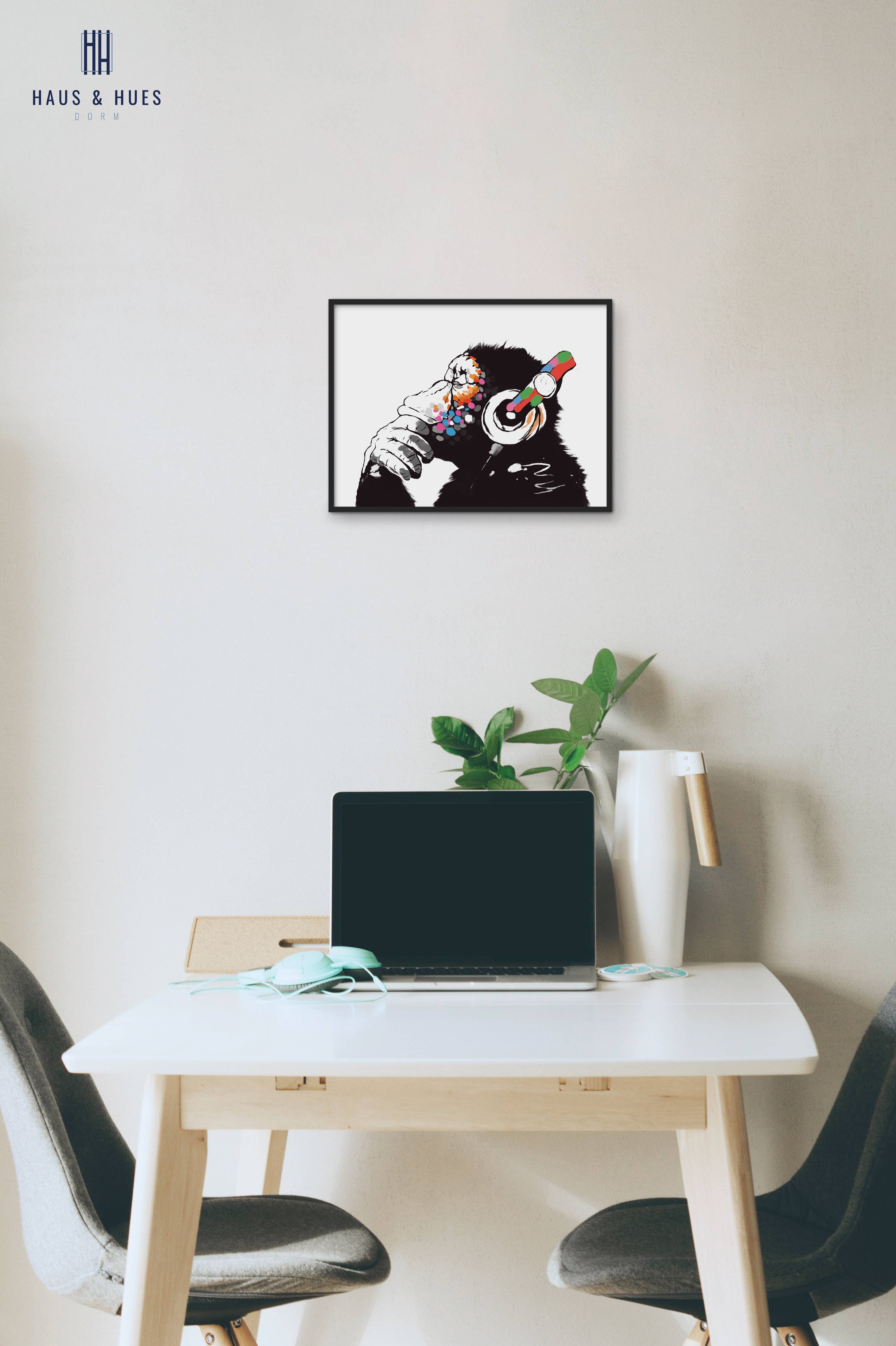 Banksy Thinker Headphones Wall Art
