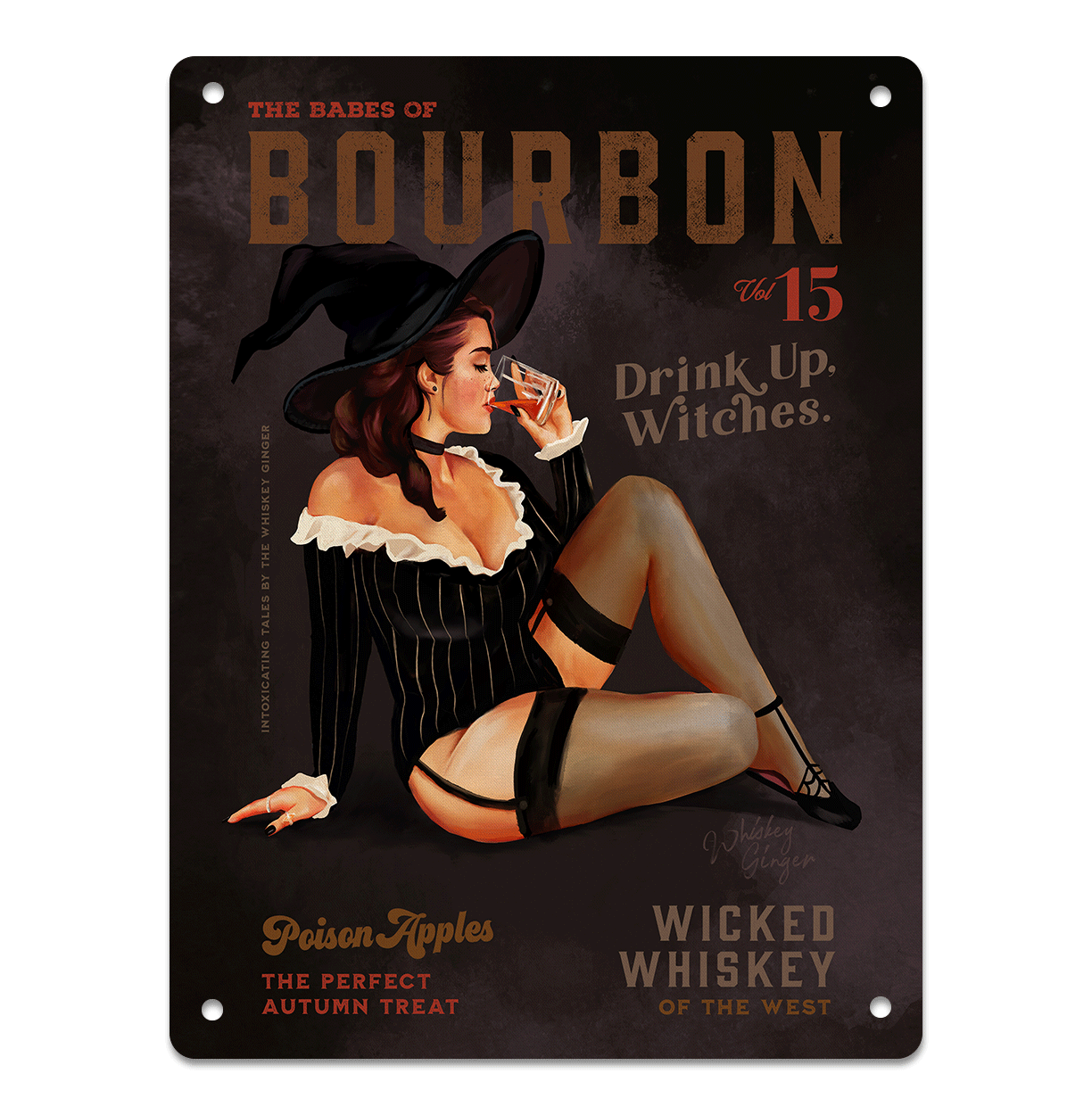 Babes Of Bourbon Vol. 15: Sexy Vintage Pinup Metal Art Print