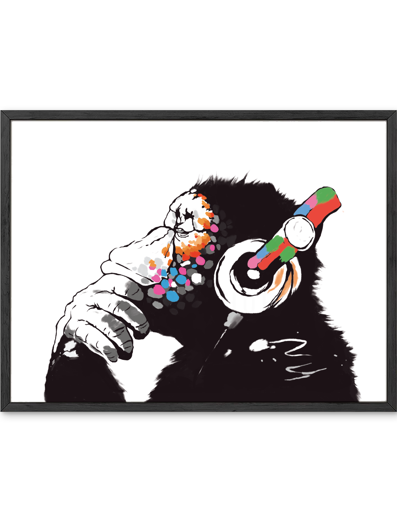 Banksy Thinker Headphones Wall Art