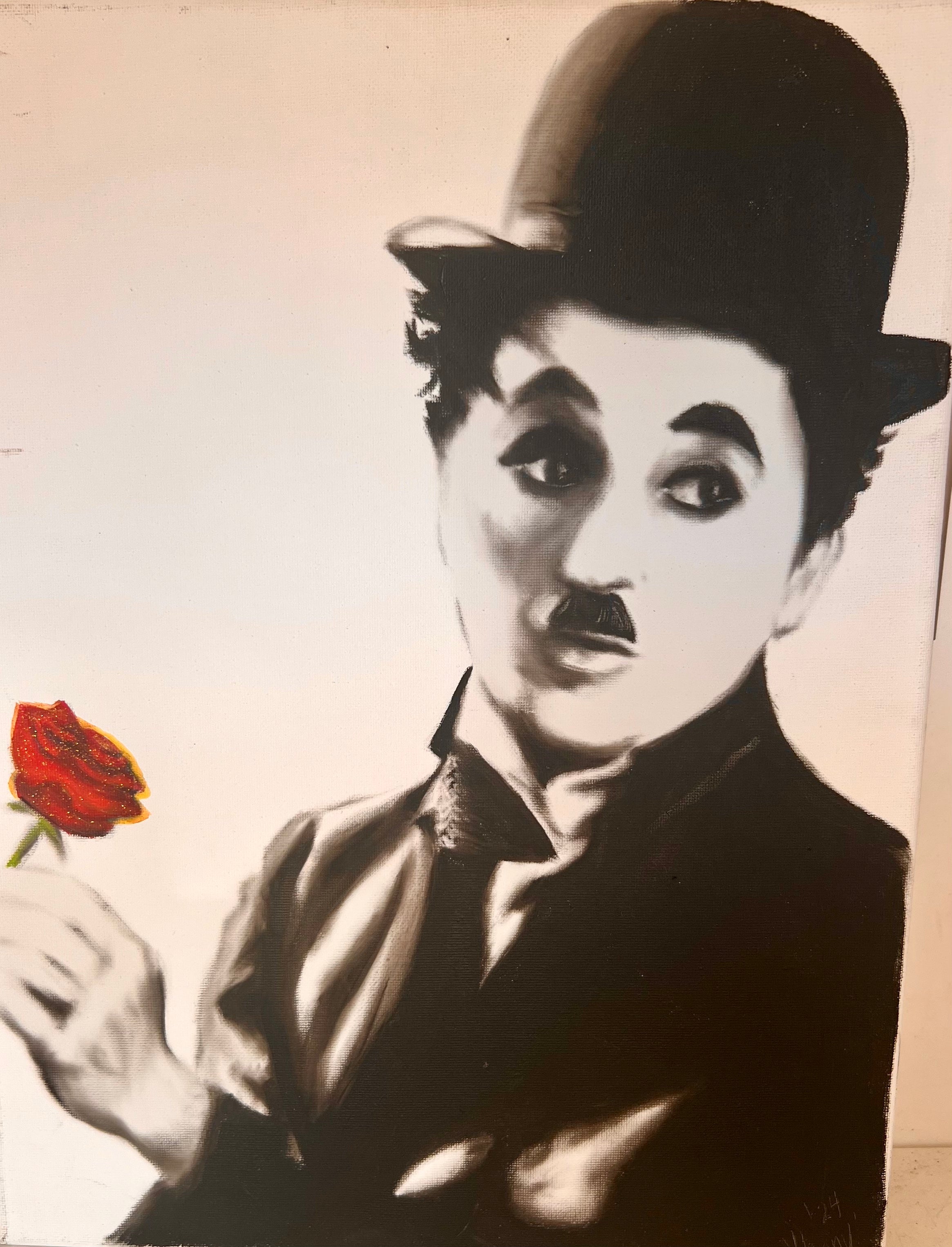 Chaplin with flower