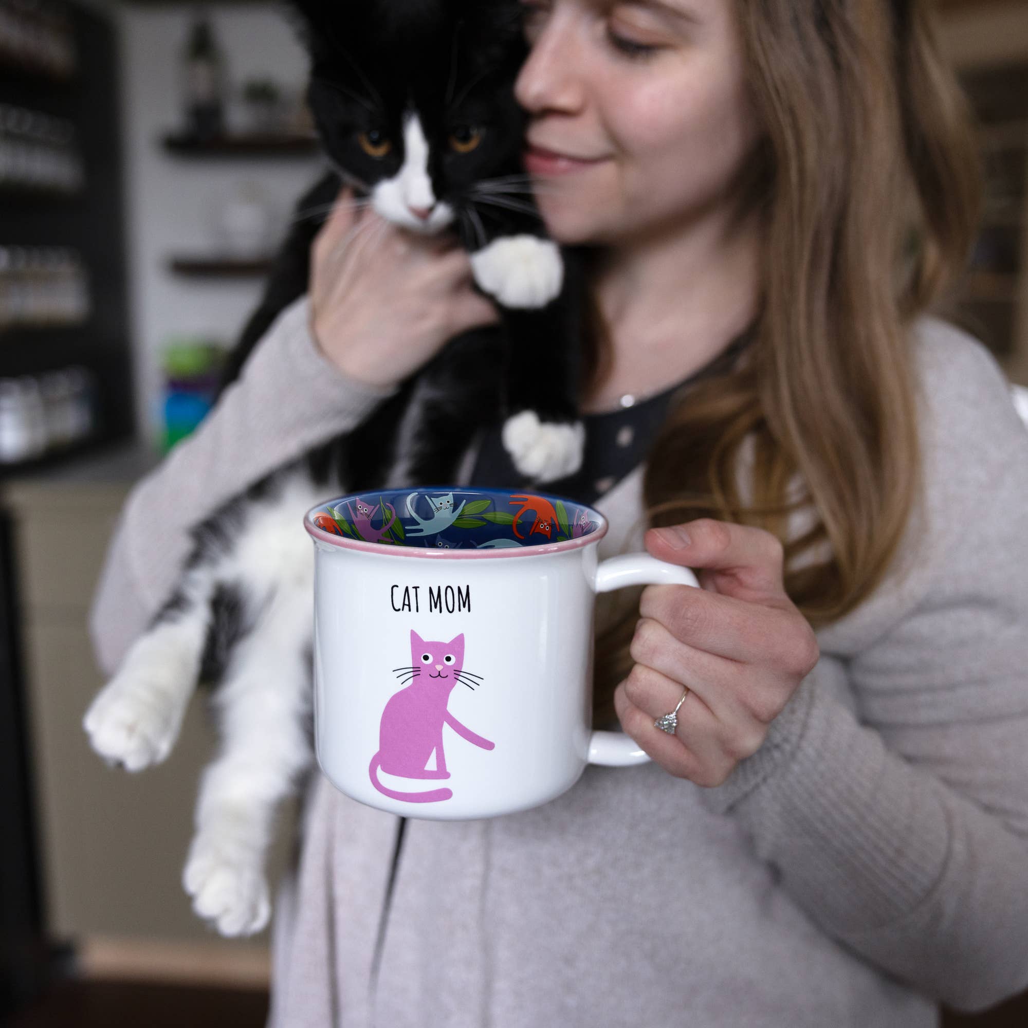 Cat Mom - 18 oz Mug
