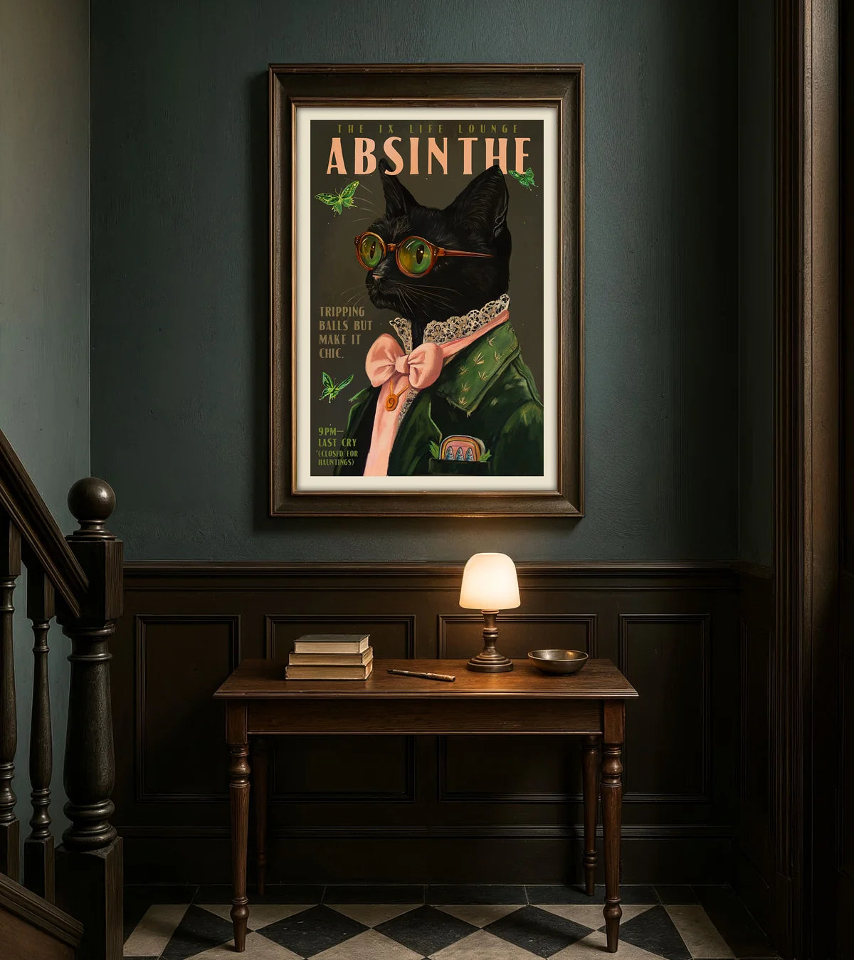Absinthe Cat Print