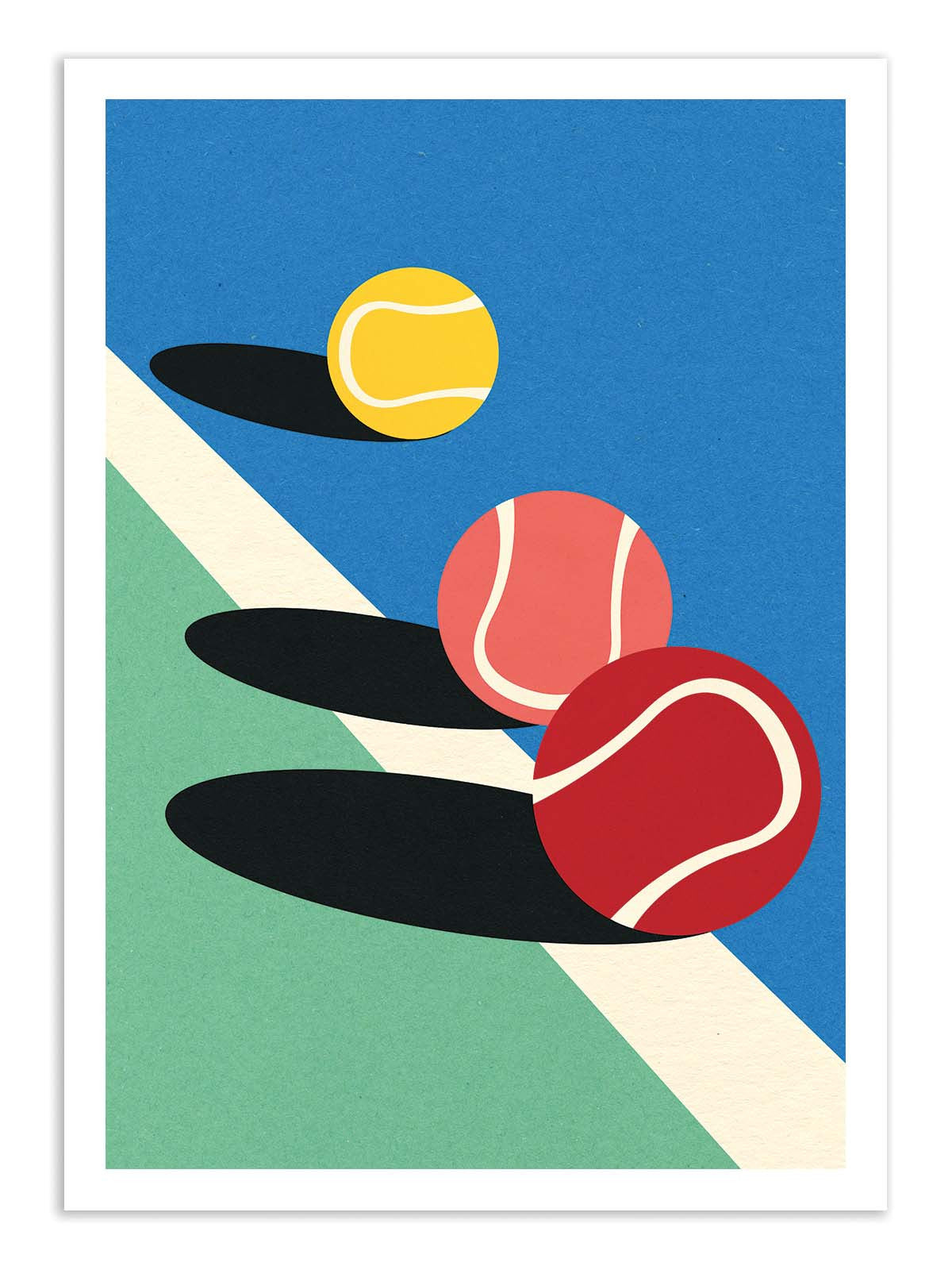 Art Poster - 3 tennis balls - Rosi Feist