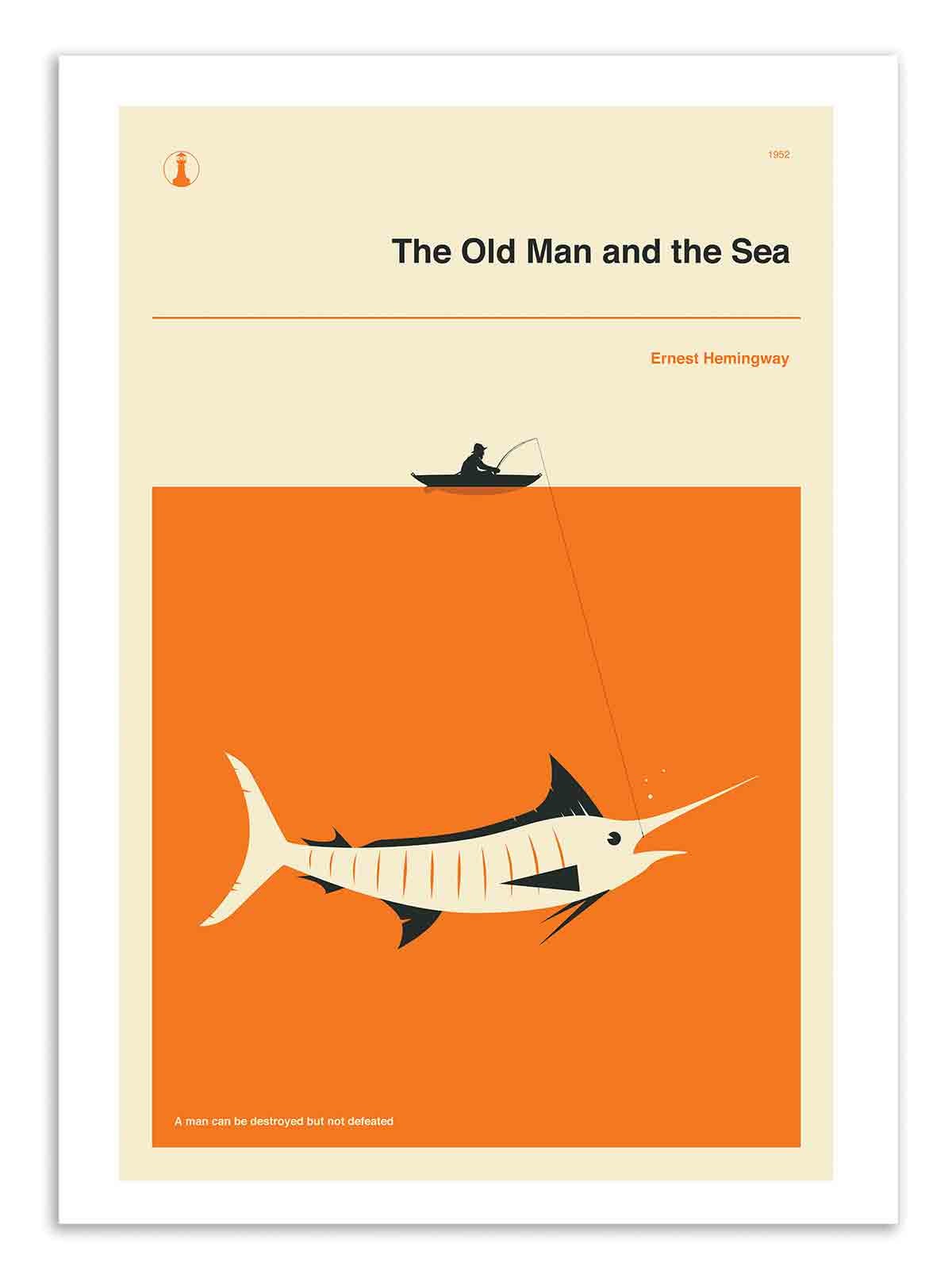 Art Poster - The old man and the sea - Jazzberry Blue