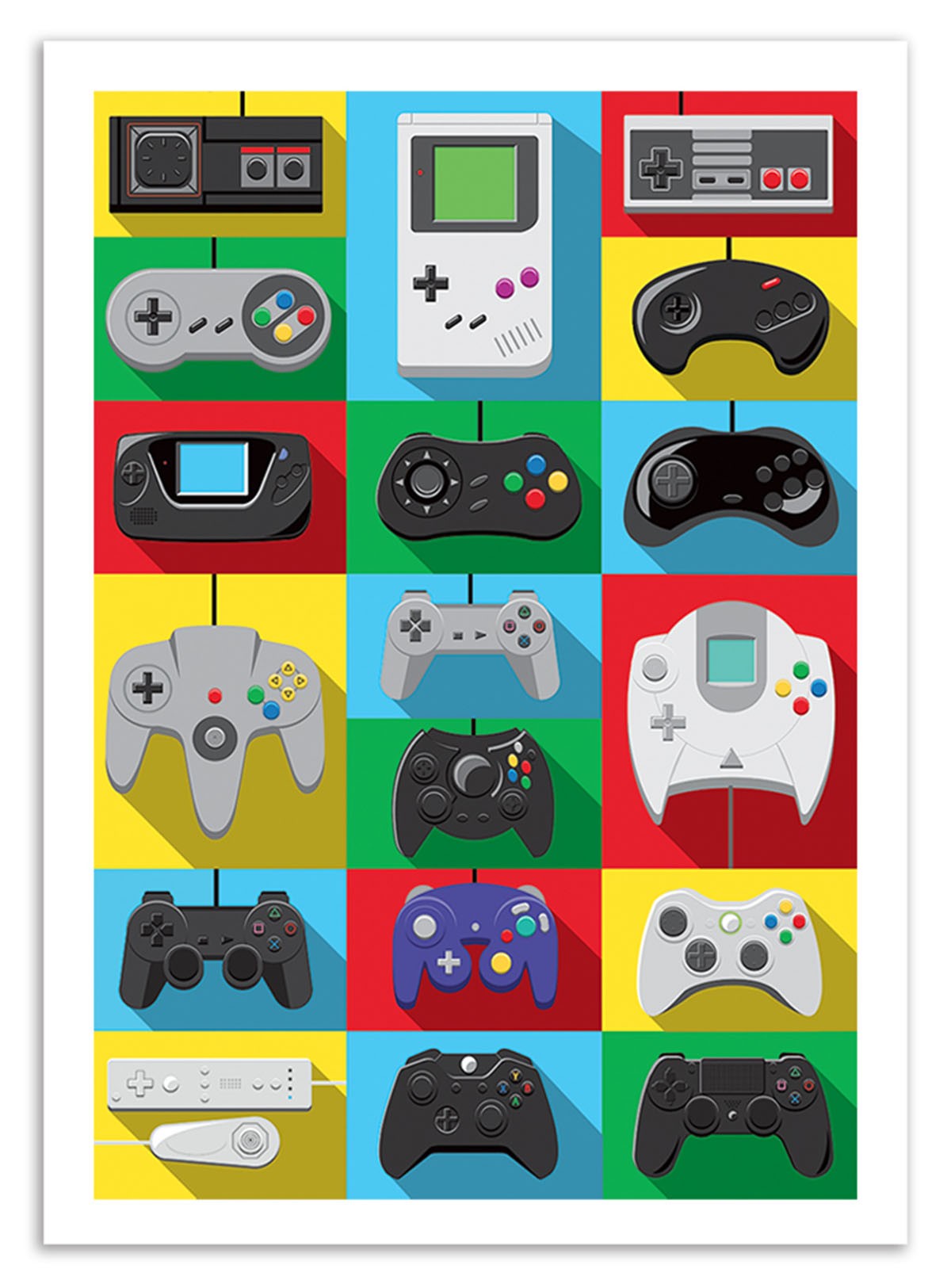 Art Poster Legendary Controllers - Olivier Bourdereau