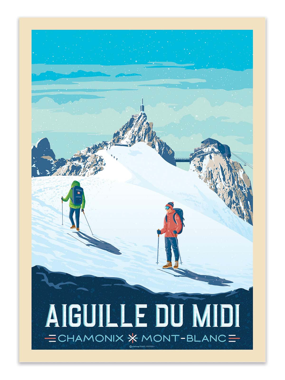 Art Poster - Aiguille du Midi Chamonix Mont-Blanc - Olahoop Travel Posters