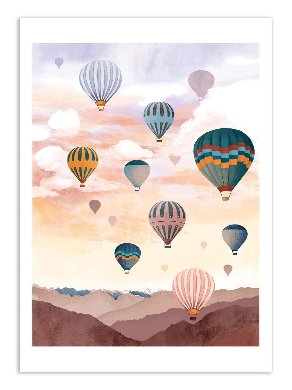 Art Poster - Airballoon Sky - Goed Blauw