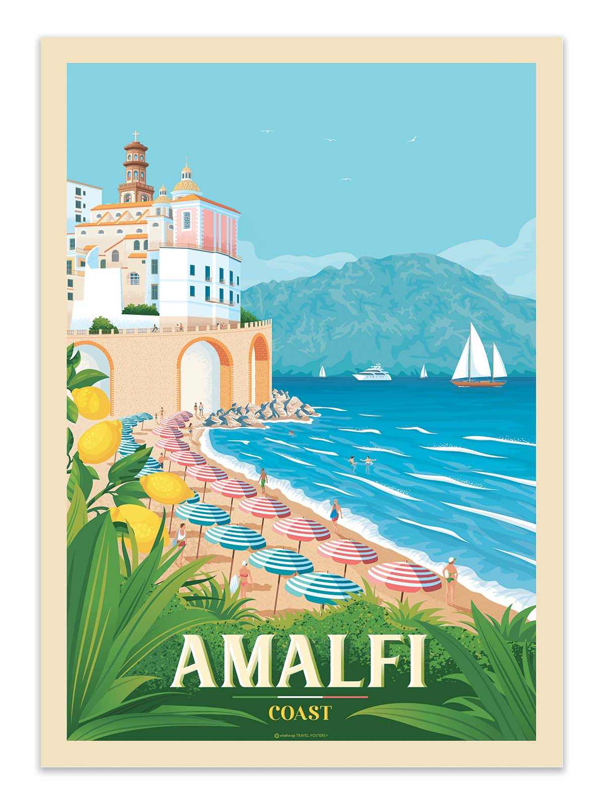 Art Poster - Atrani coast - Andrea de Santis