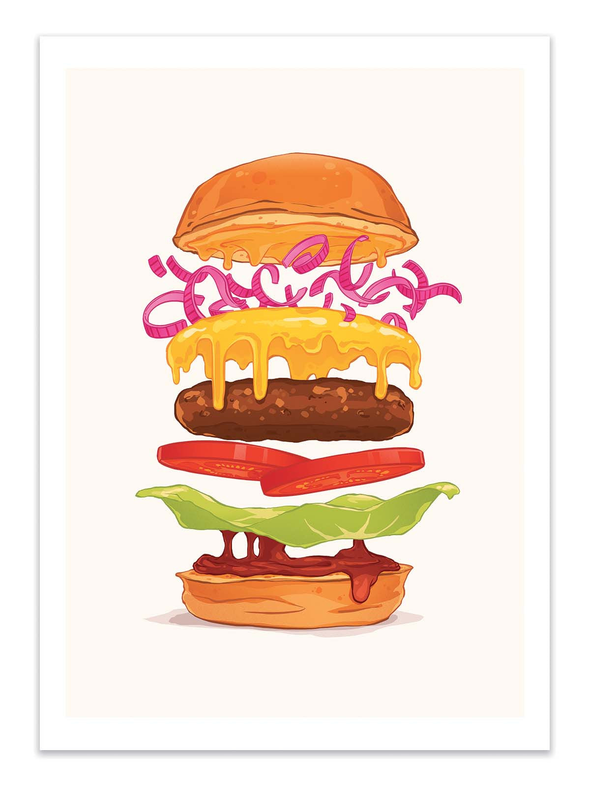 Affiche - Anatomy of a burger - Barrie Jones