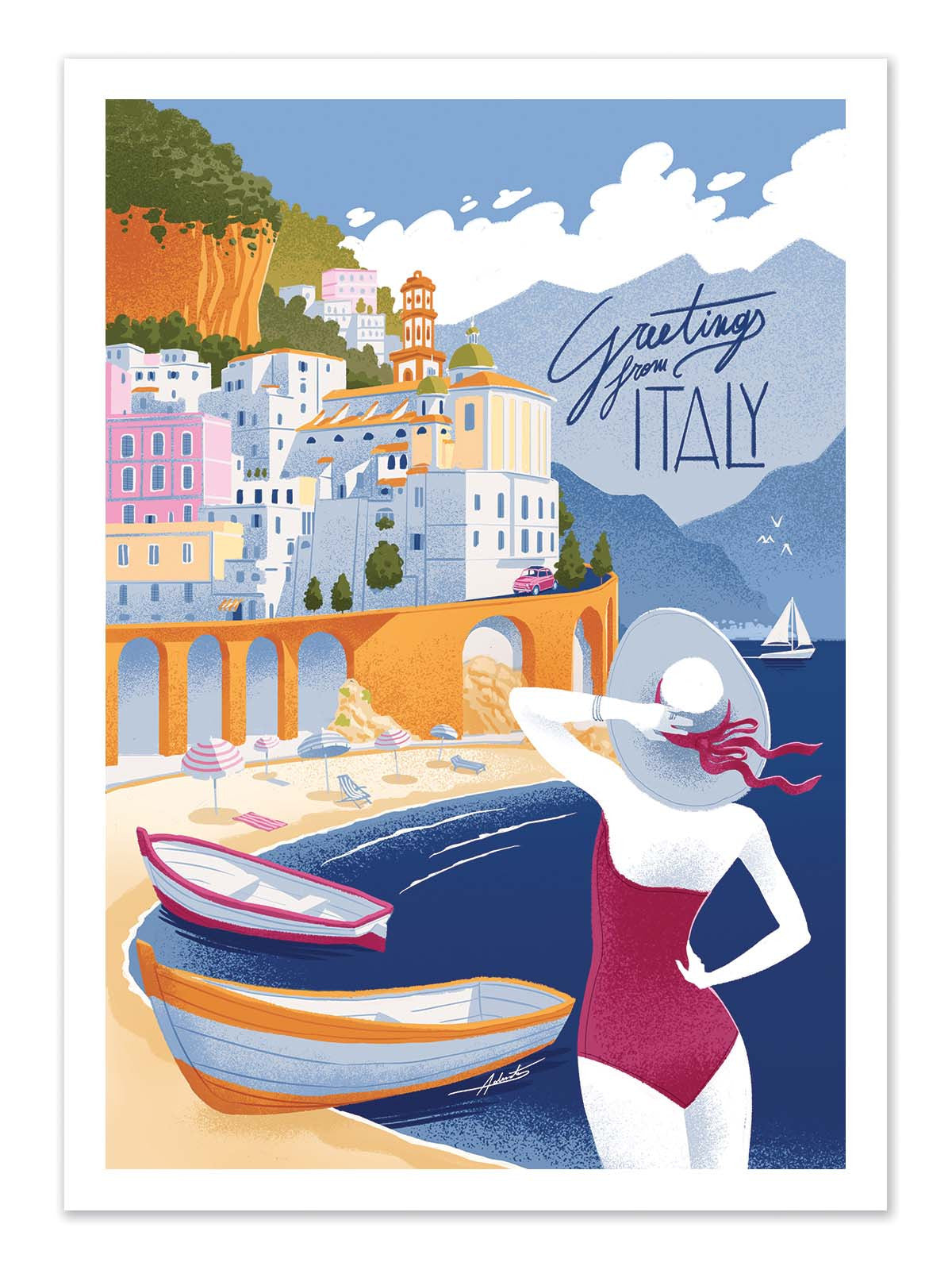 Art Poster - Atrani coast - Andrea de Santis