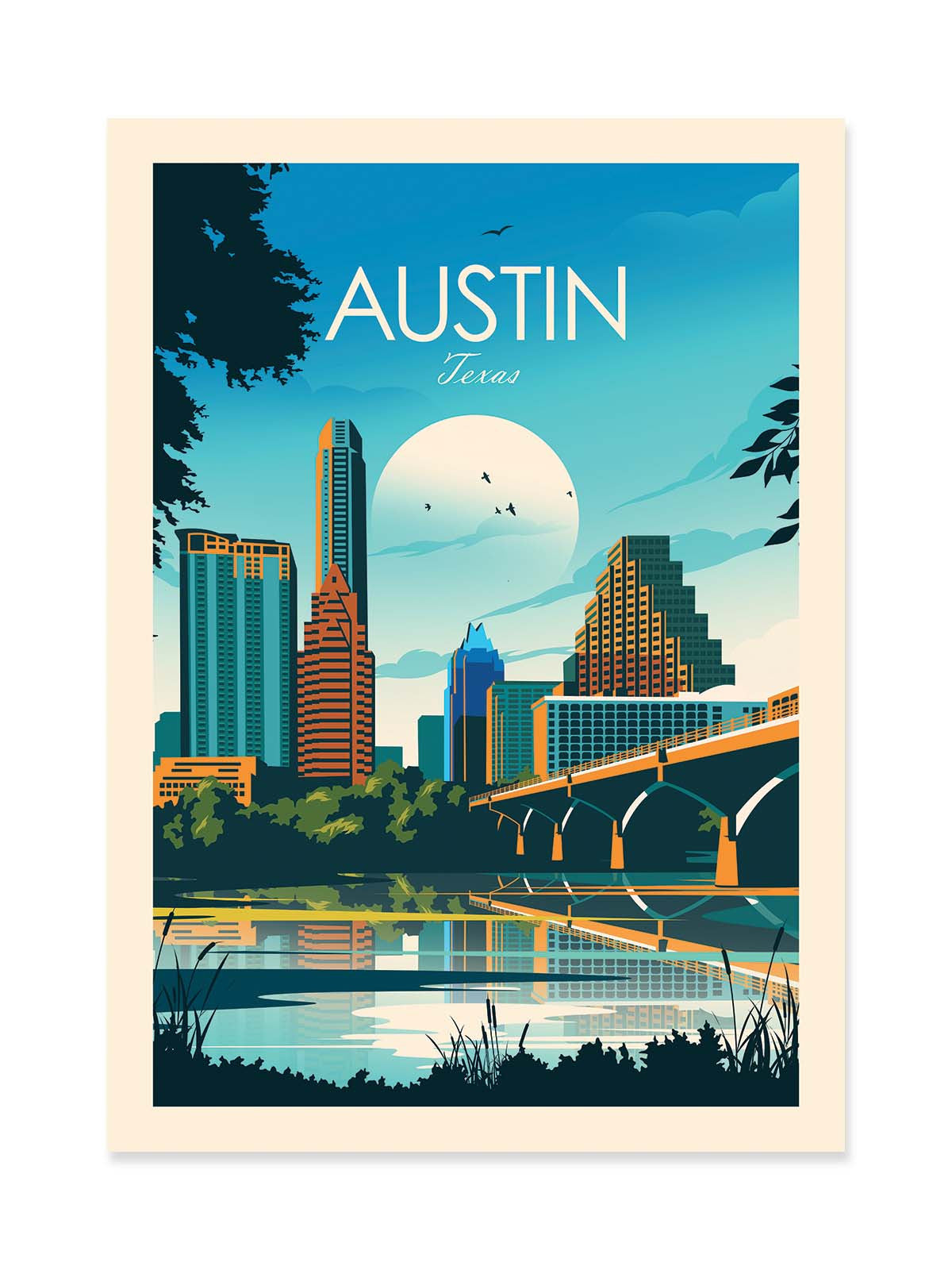 Art Poster - Austin Texas - Studio Inception