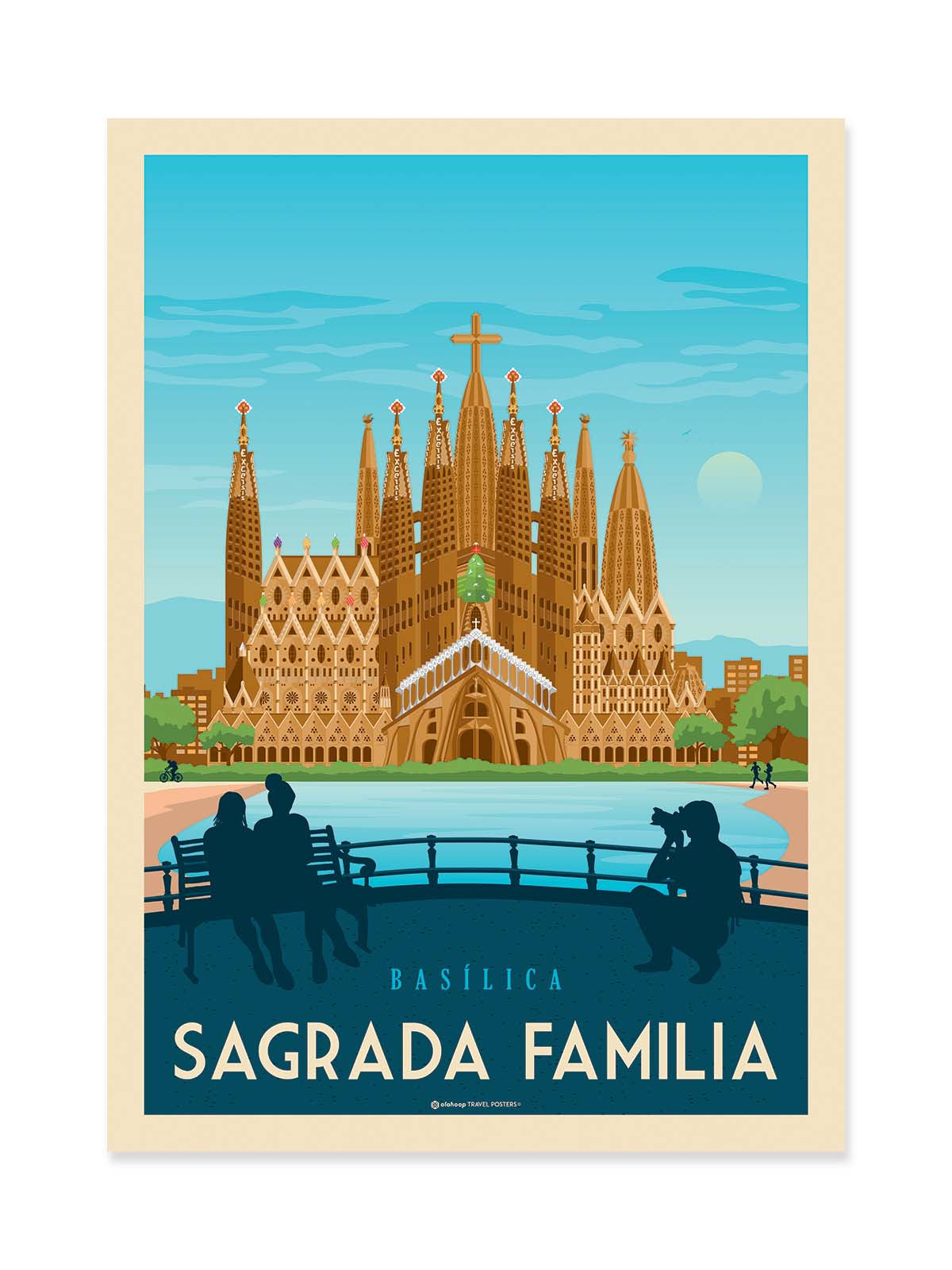Art Poster - Barcelona Sagada Familia - Olahoop Travel Posters