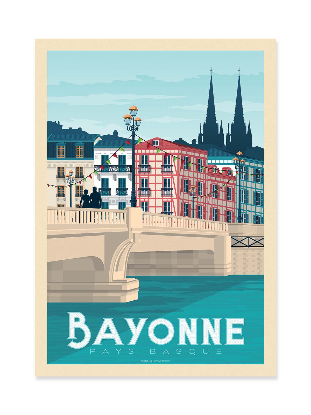 Art Poster - Bayonne - Olahoop Travel Posters