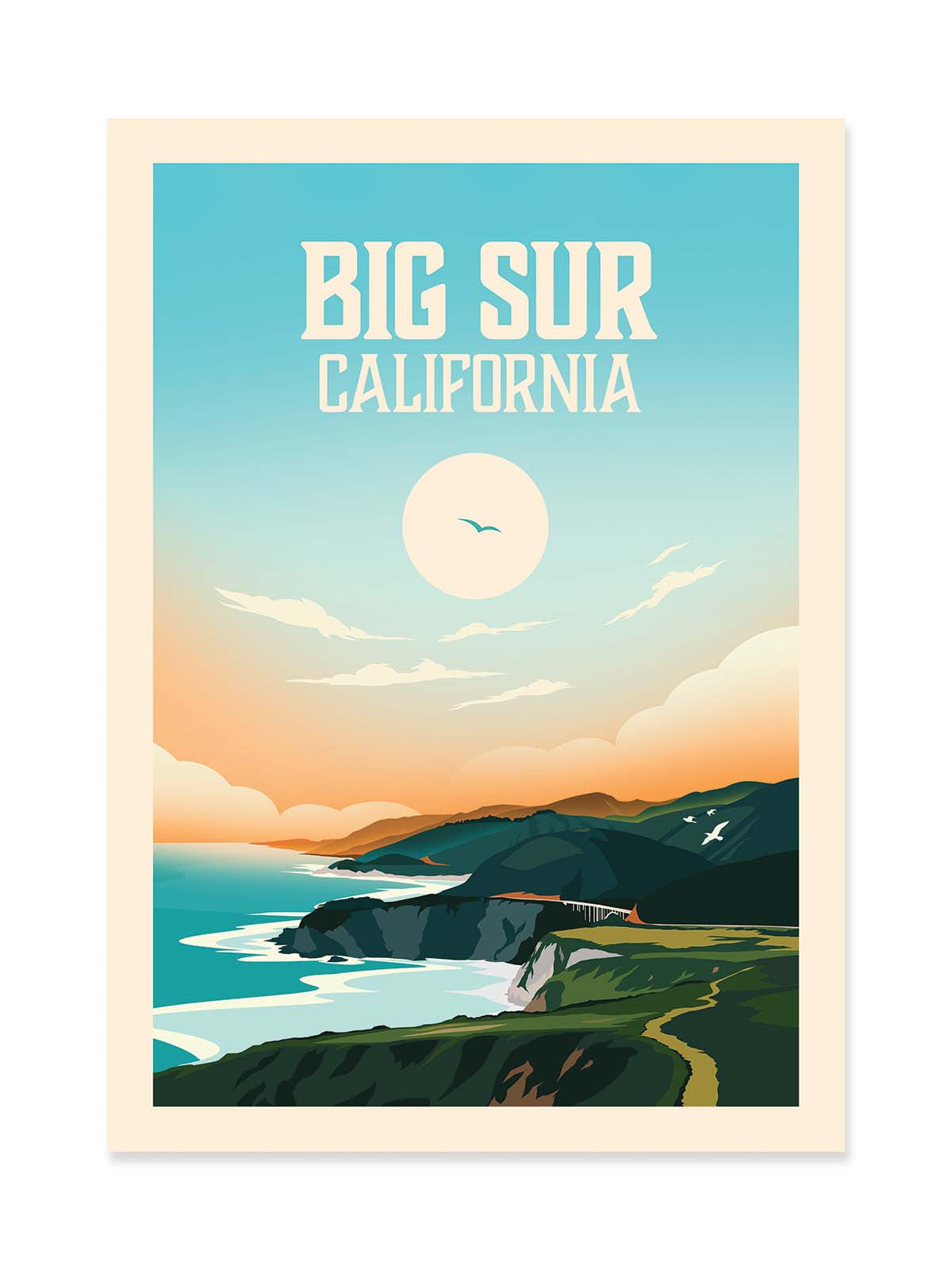 Art Poster - Big Sur California - Studio Inception