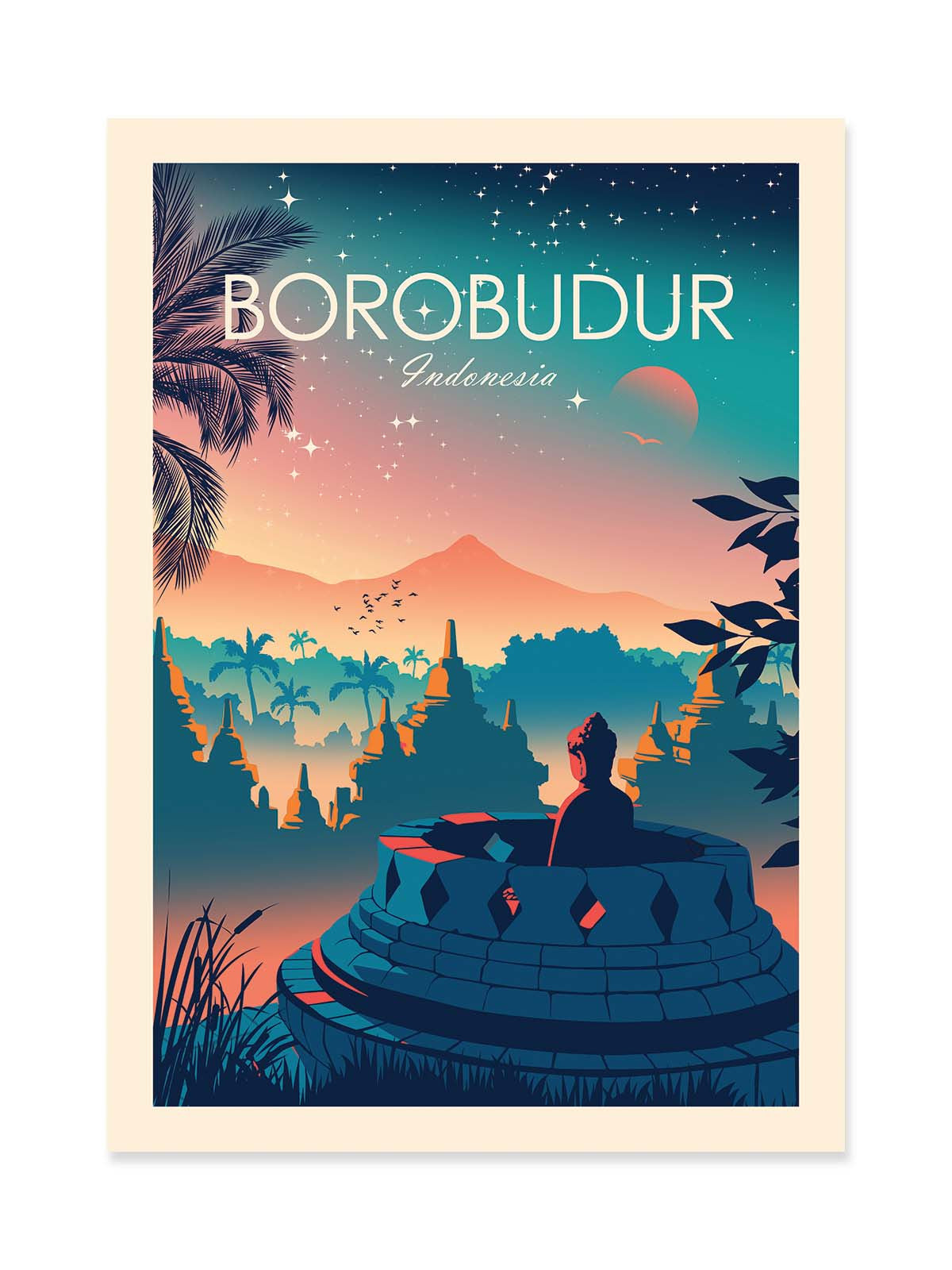 Art Poster - Borobudur Indonesia - Studio Inception