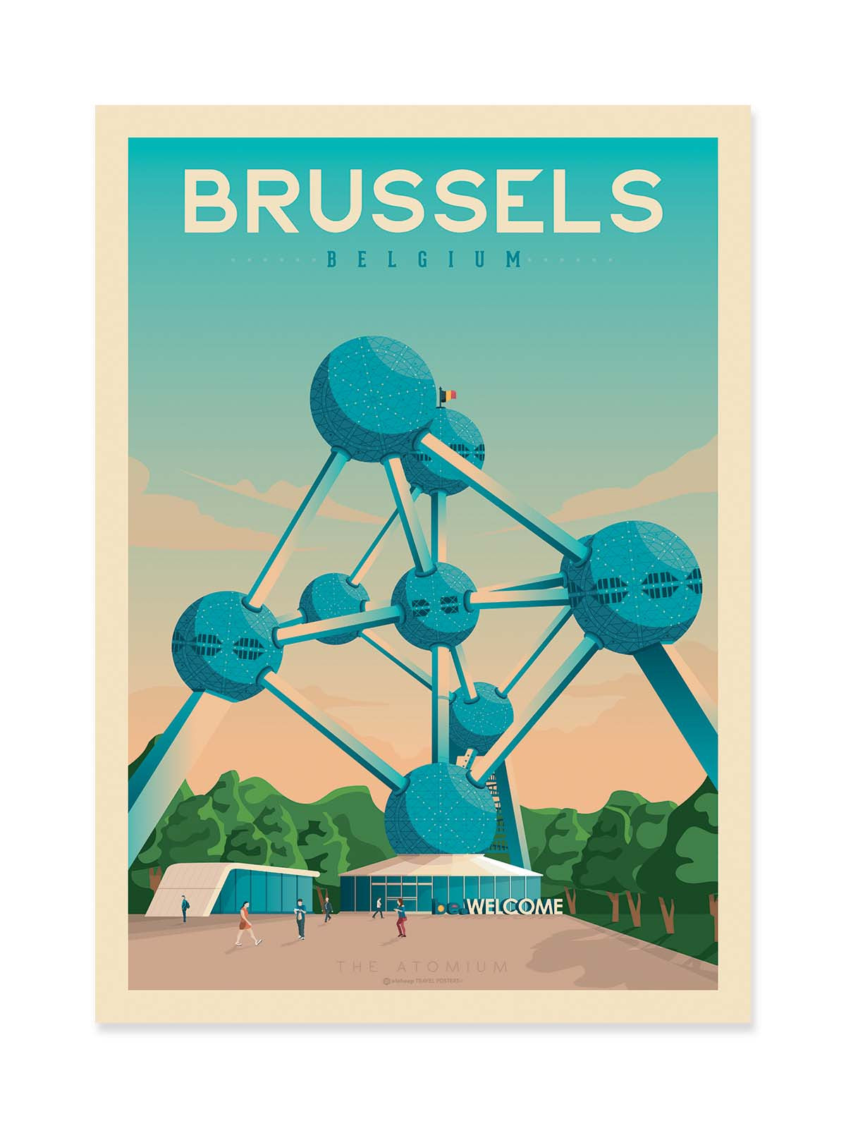 Art Poster - Brussels - Olahoop Travel Posters