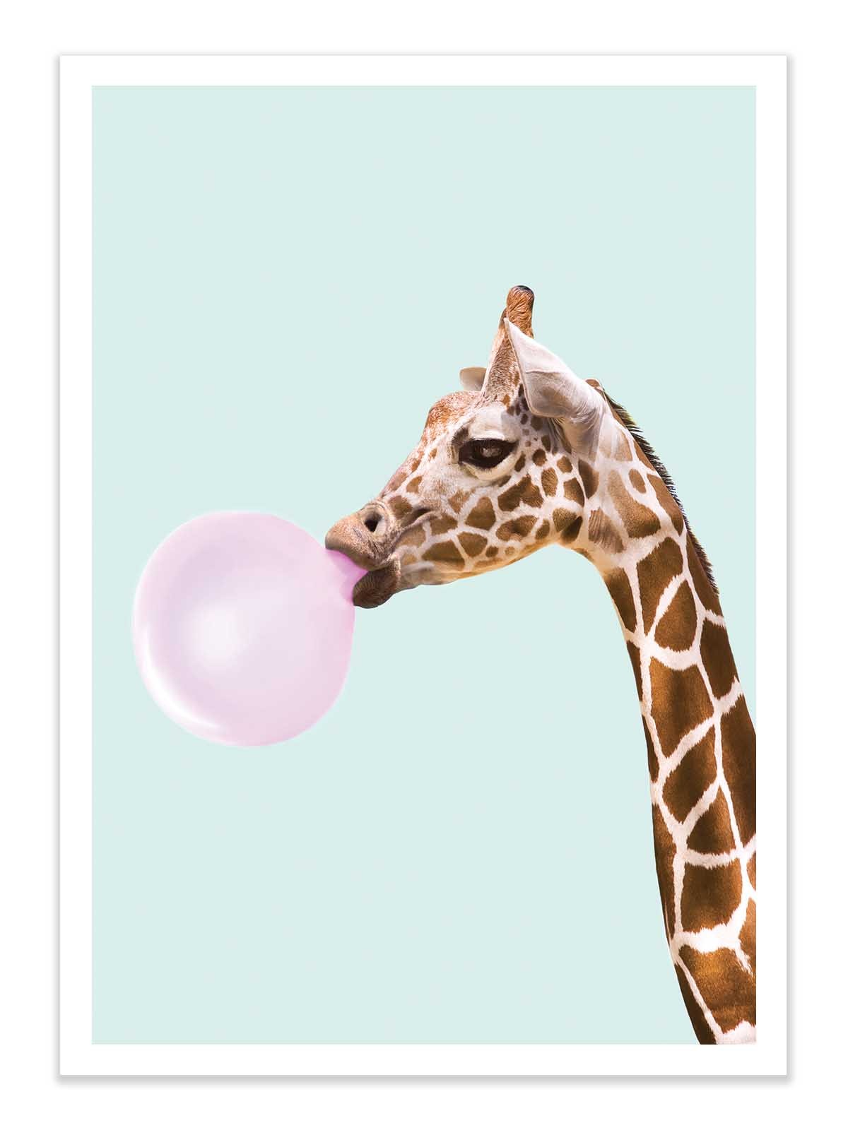 Art Poster - Bubblegum Giraffe - Paul Fuentes