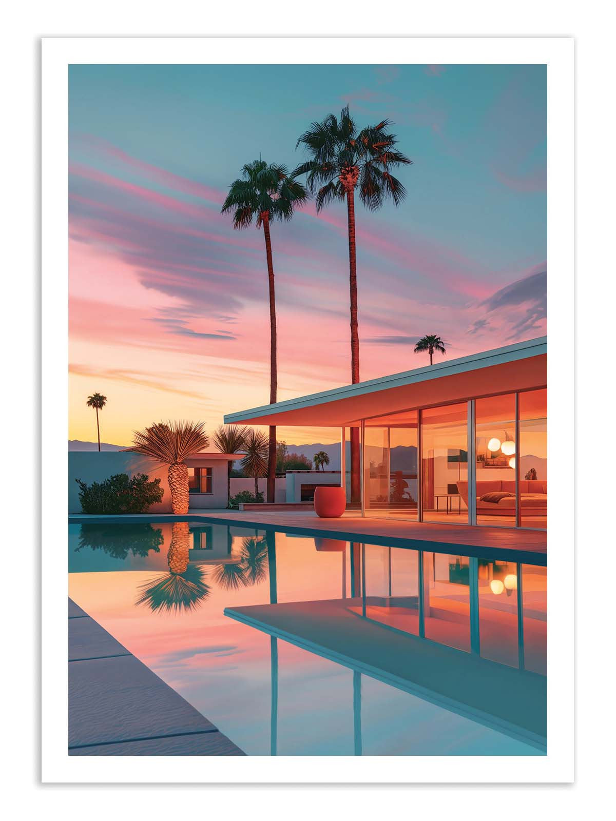 Affiche - California Sunset House Pool - Philippe Hugonnard