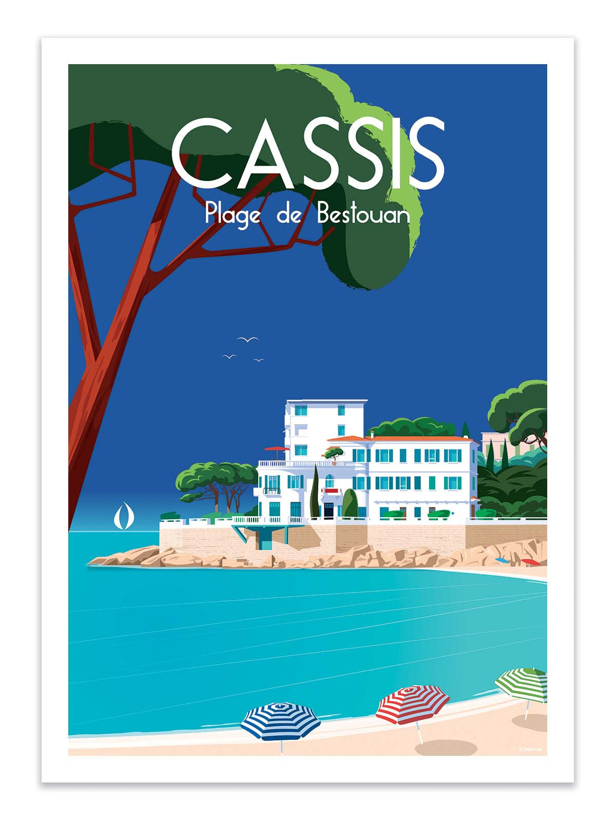 Art Poster - Cassis Plage de Bestouan - Raphael Delerue