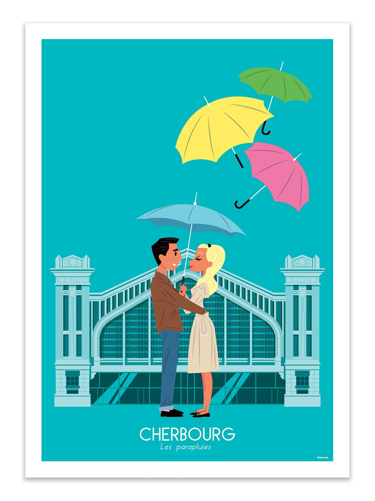Art Poster - Cherebourg les Parapluies - Raphael Delerue