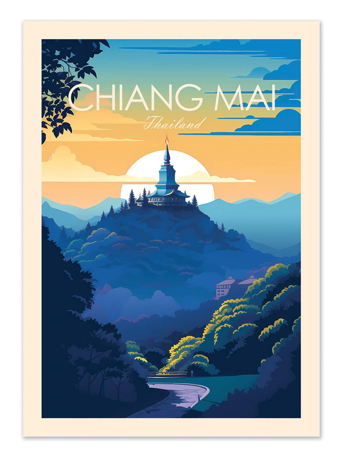 Art Poster - Chiang Mai - Olahoop Travel Posters