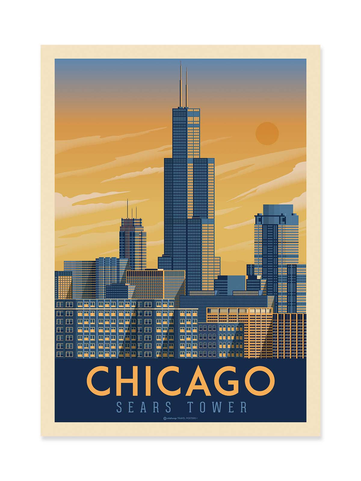 Art Poster - Chicago - Olahoop Travel Posters