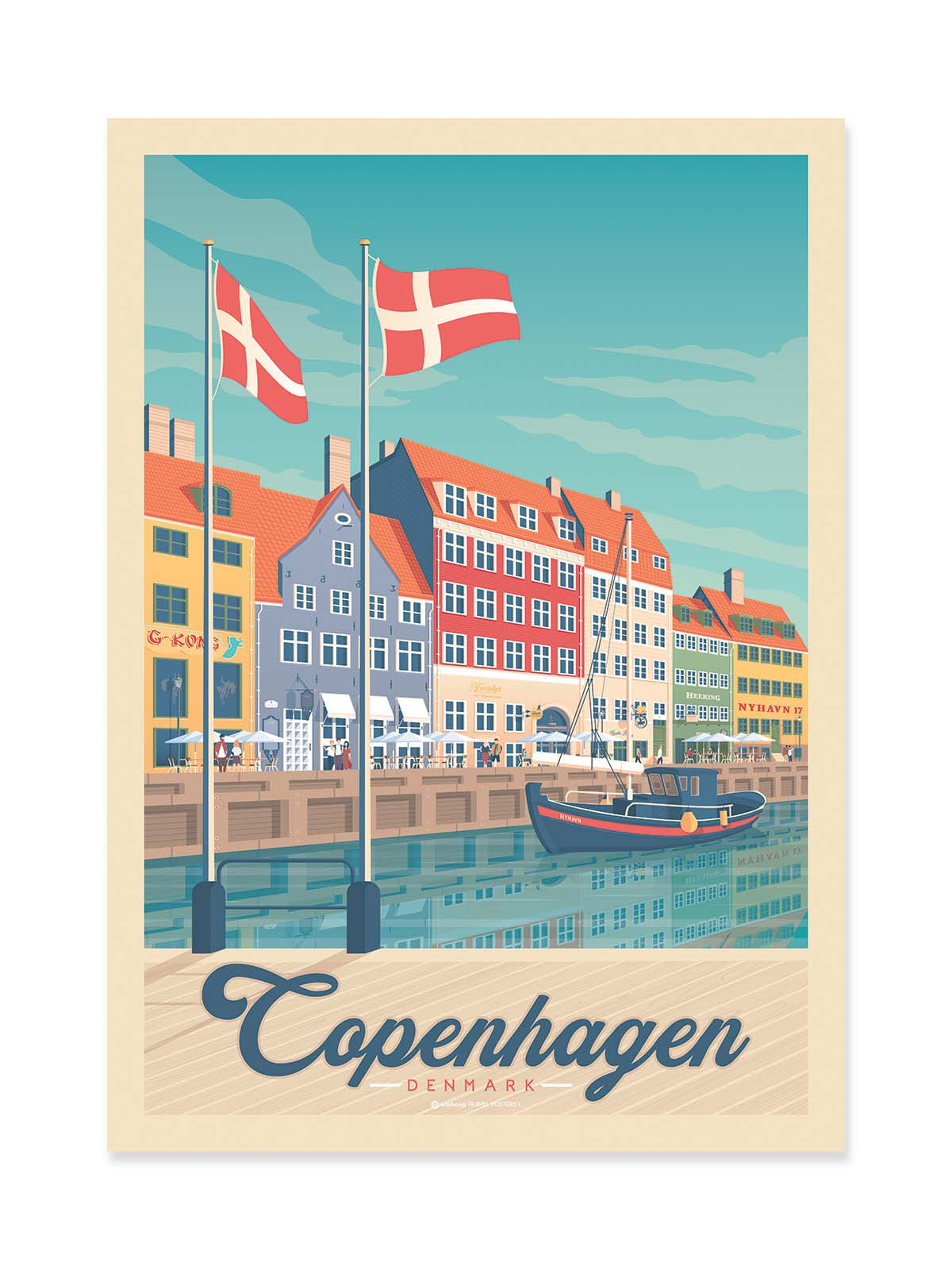 Art Poster - Copenhagen - Olahoop Travel Posters
