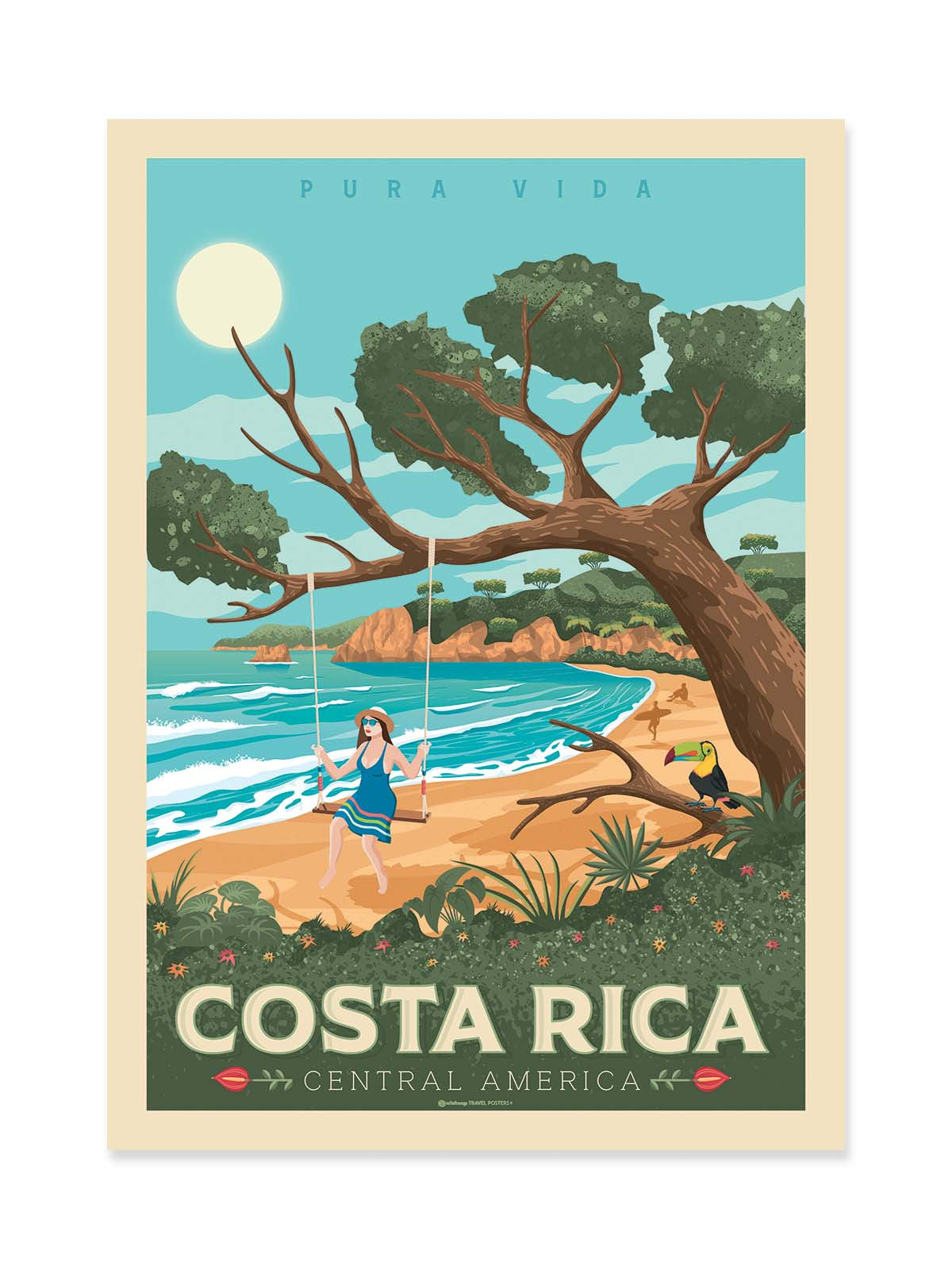 Art Poster - Costa Rica - Olahoop Travel Posters