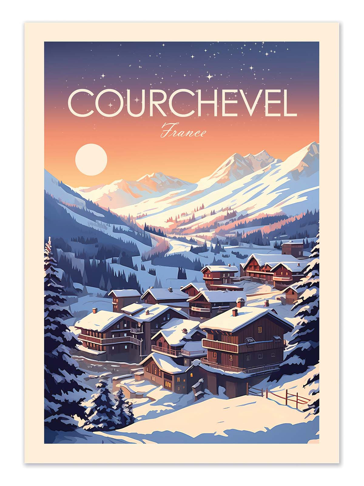 Art Poster - Courchevel - Olahoop Travel Posters