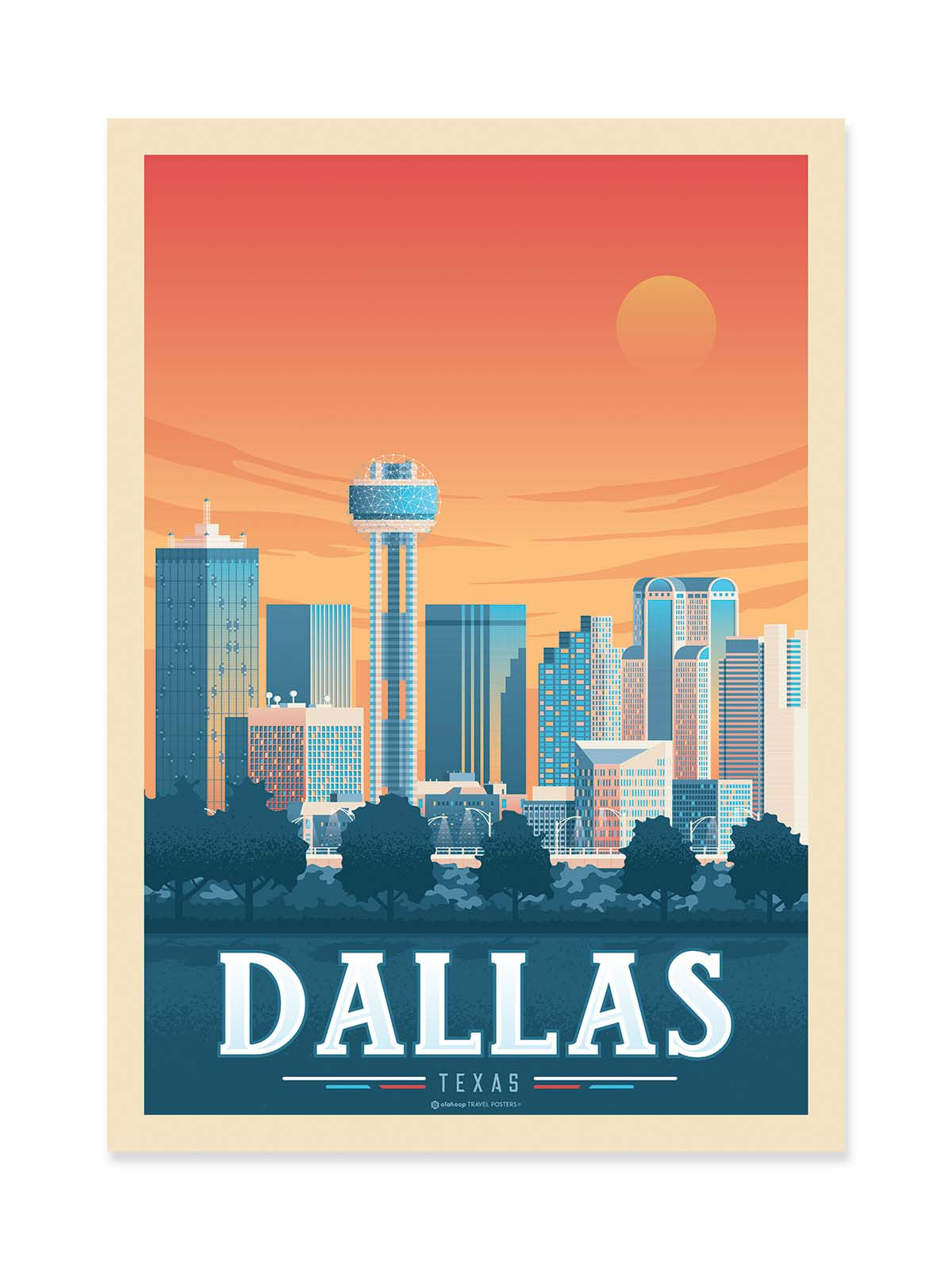 Art Poster - Dallas - Olahoop Travel Posters