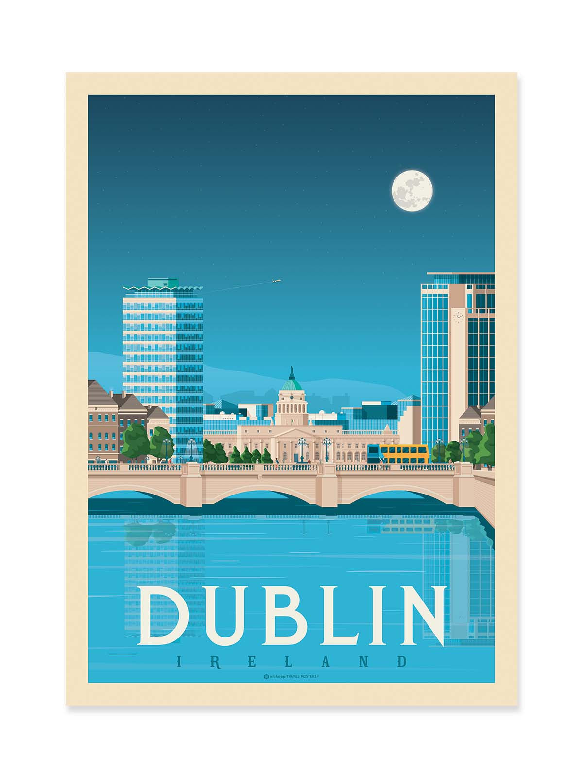 Art Poster - Dublin - Olahoop Travel Posters